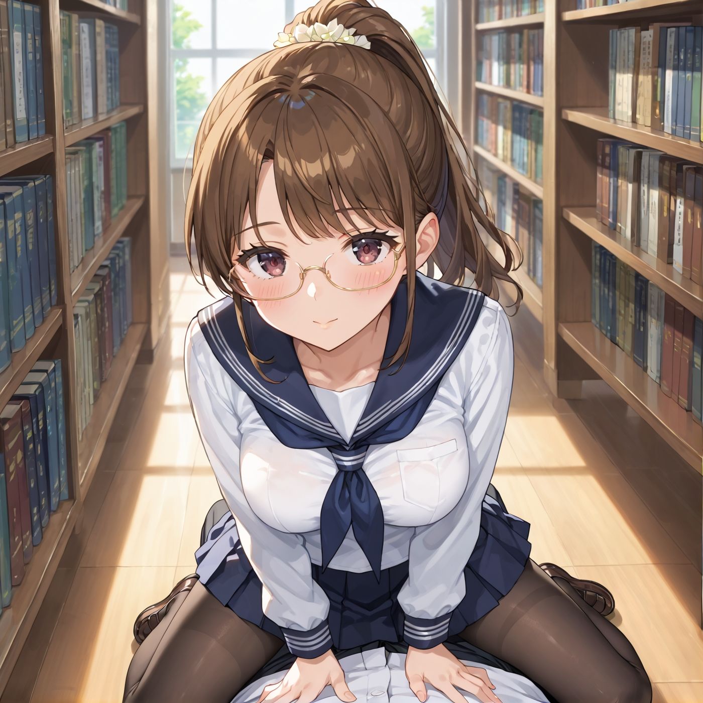 学園性活！図書委員と官能的な秘め事7【メガネ美少女の厳選CG500枚収録】 サンプル9ページ目