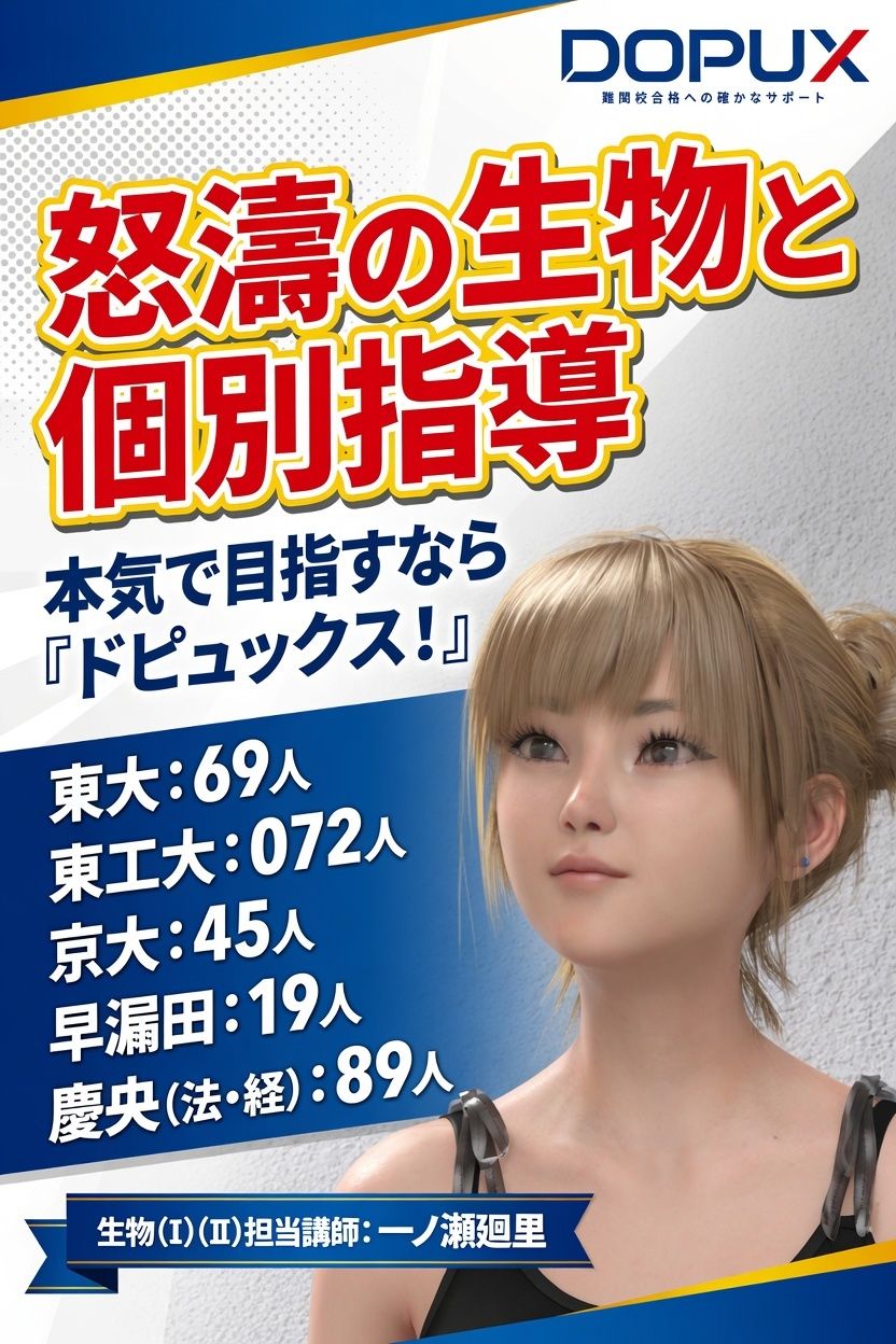 【▲20】一ノ瀬廻里 大学に進学し強豪予備校『DOPUX（ドピュックス』で生物I，IIを教える名物講師に！（Vol.011:対立遺伝子） サンプル1ページ目