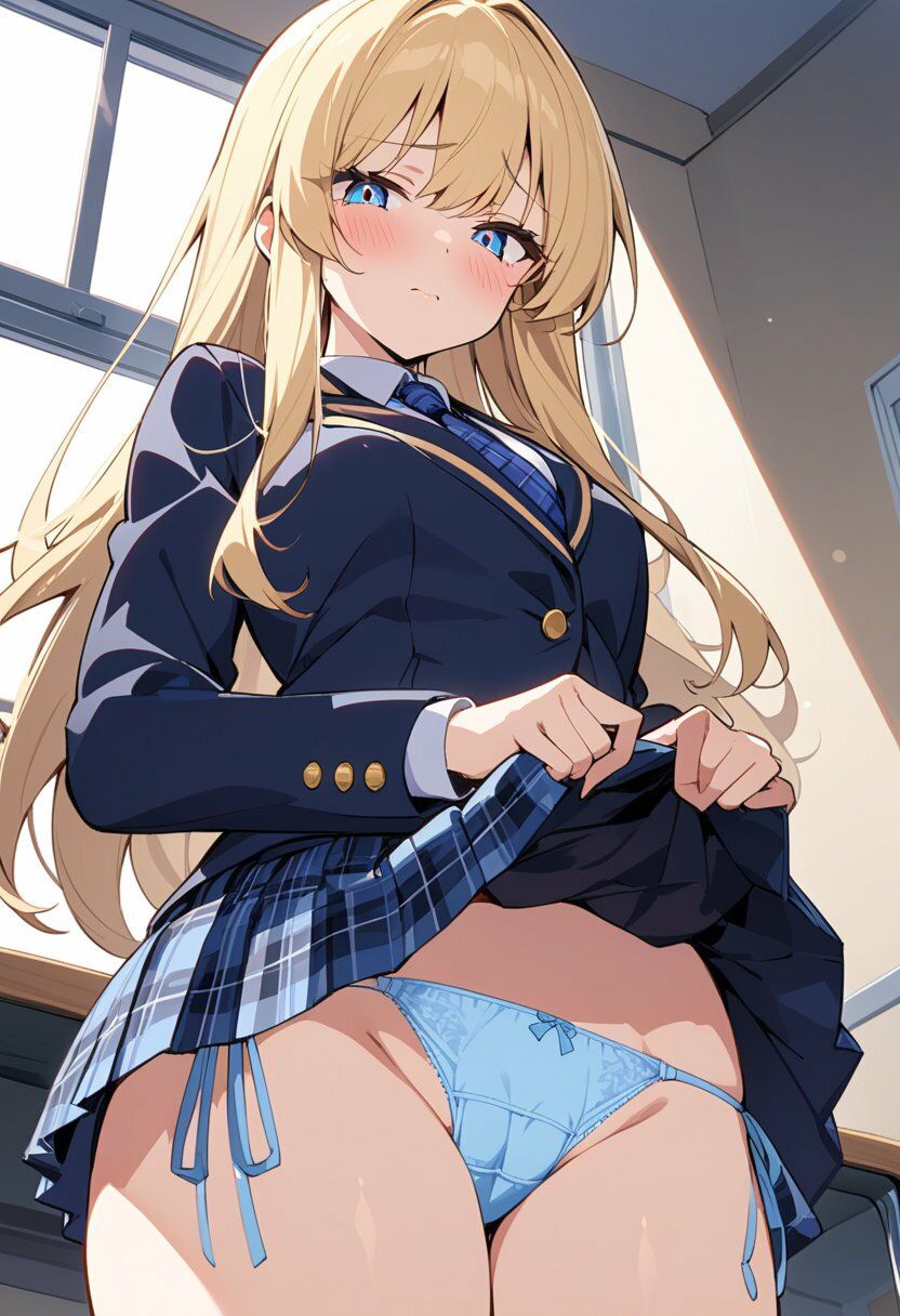 ブレザー服でスカートたくし上げパンチラ200枚 サンプル9ページ目