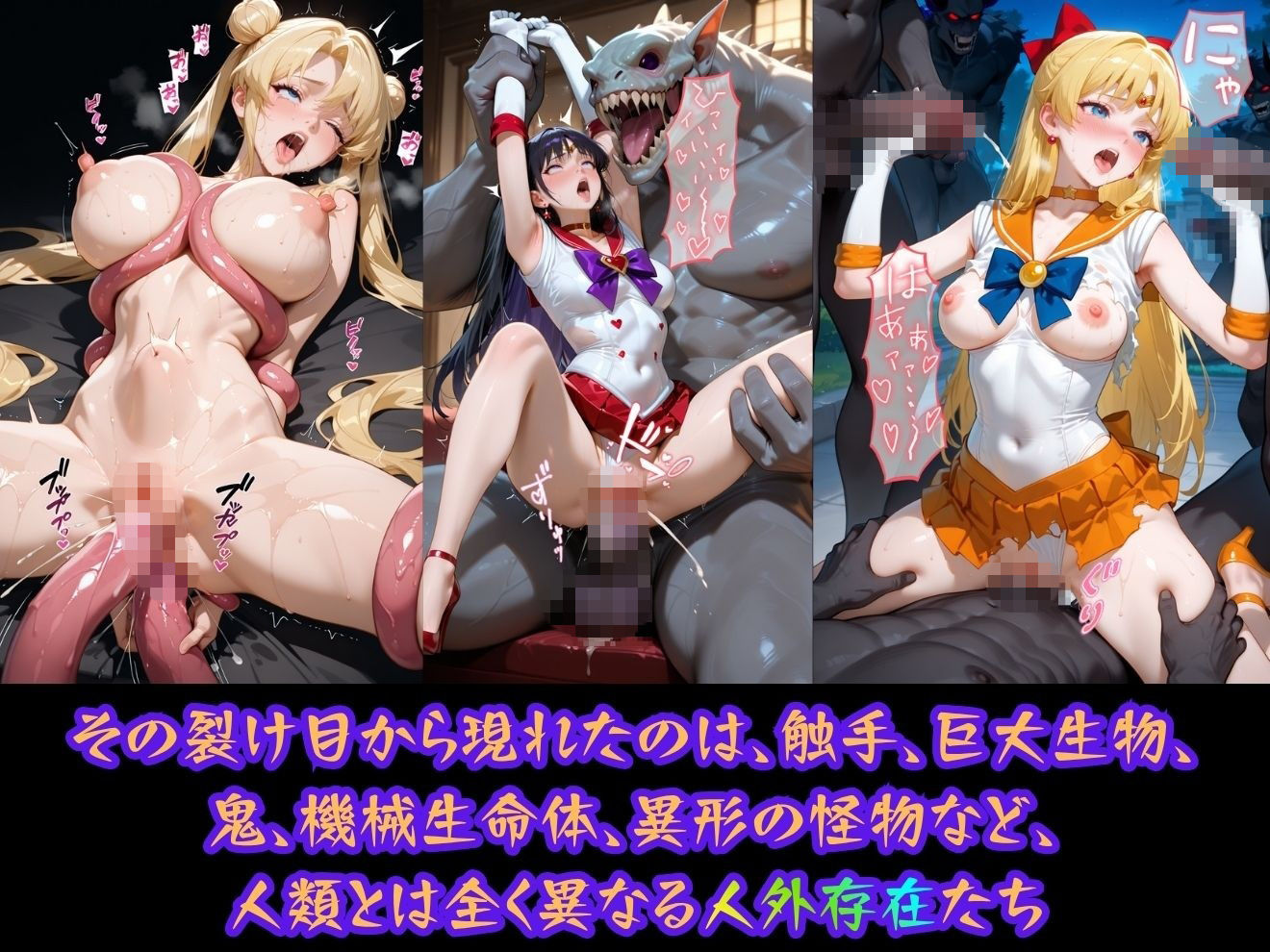 異種姦ヒロイン凌●〜セーラーム●ン編〜 サンプル4ページ目