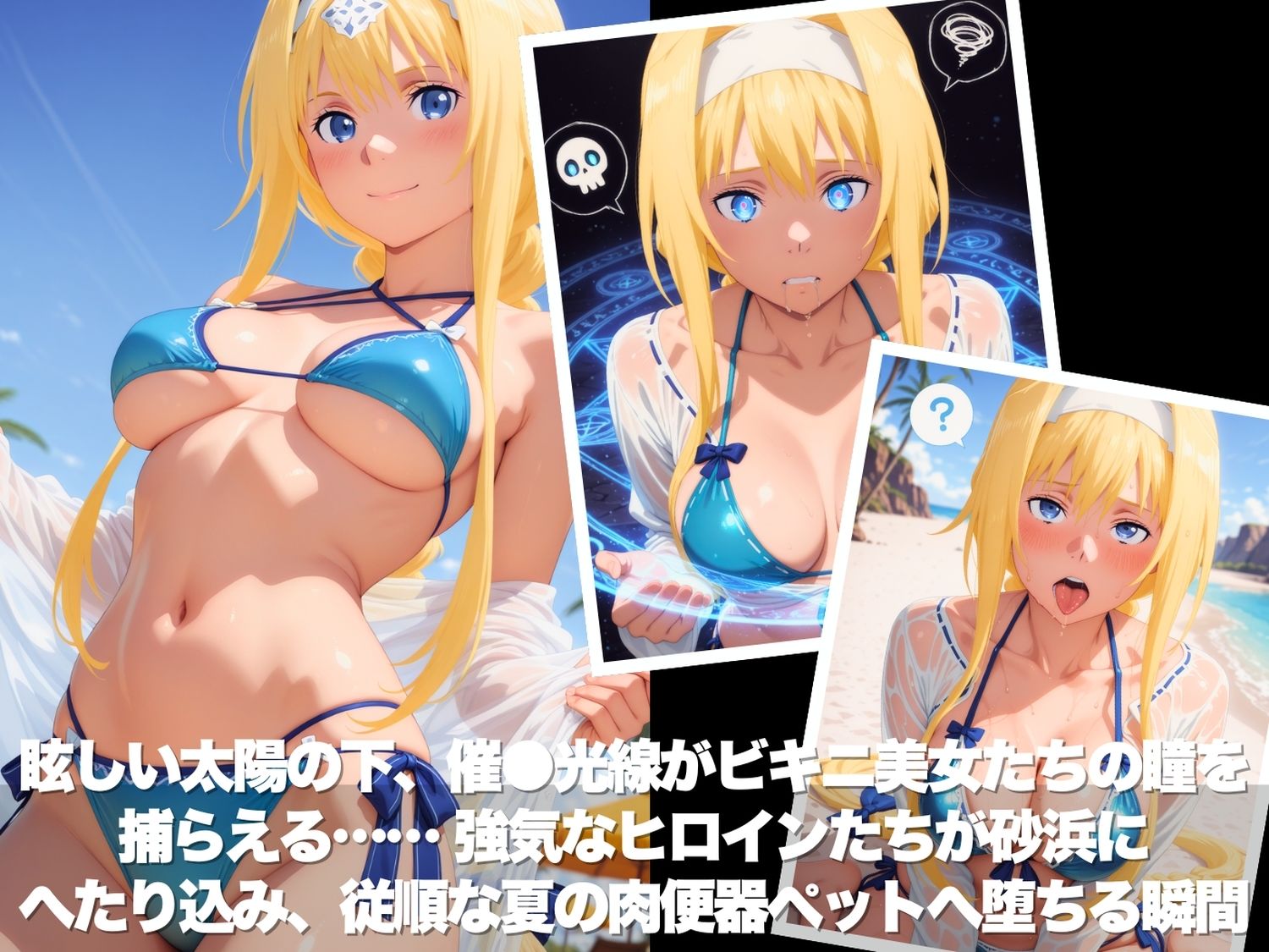 真夏の海辺で堕ちて 〜おじさんの虜になって妊娠するまで〜 ソ●ドアート・オンライン編 サンプル2ページ目