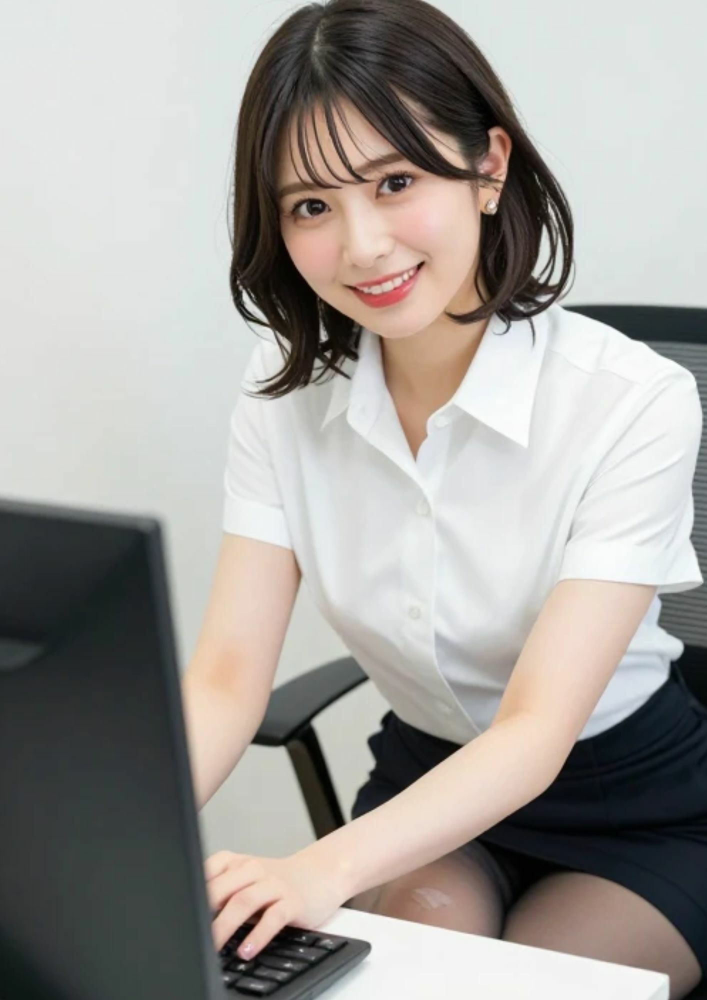 AI美女写真集VOL.4 ショートヘアお姉さん「AIななみ」のコスプレ画像集♪ サンプル9ページ目