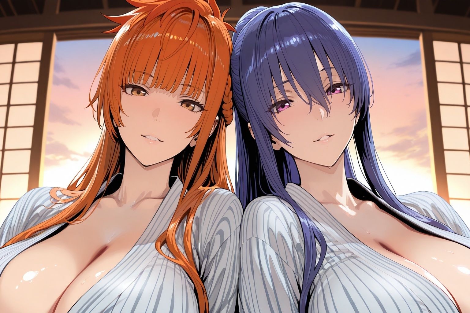 秋○凜子＆神○舞華in温泉 サンプル1ページ目