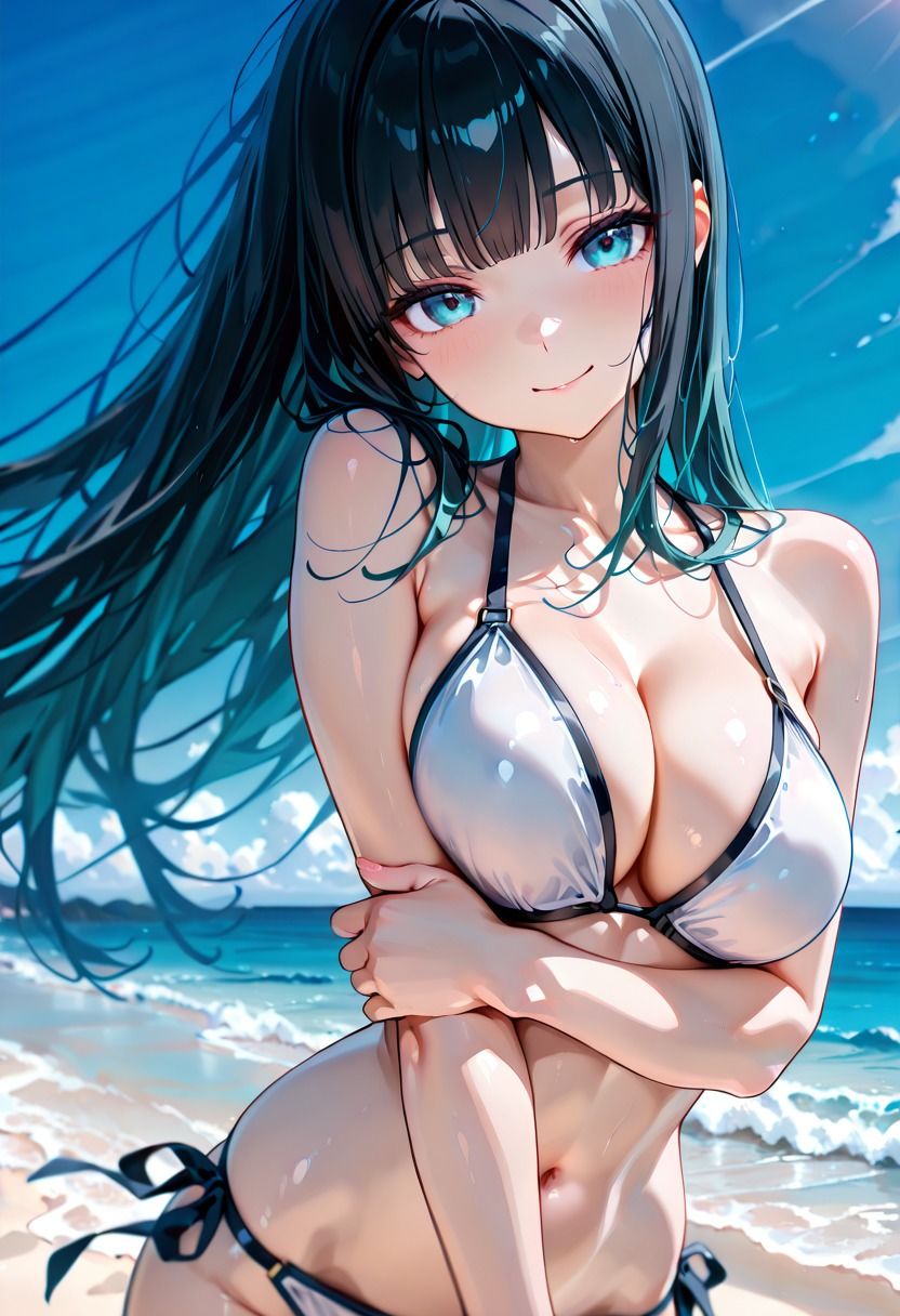ビキニ美女たちと真夏のビーチで濃厚生ハメSEX  巨乳グラドルのマル秘撮影会 サンプル1ページ目