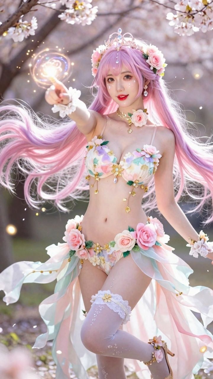 【AIコスプレ美女アイドルシリーズ ＃005 MV ＆ 写真集】〜Me or the Flowers / 星乃音ぴこ〜 サンプル1ページ目
