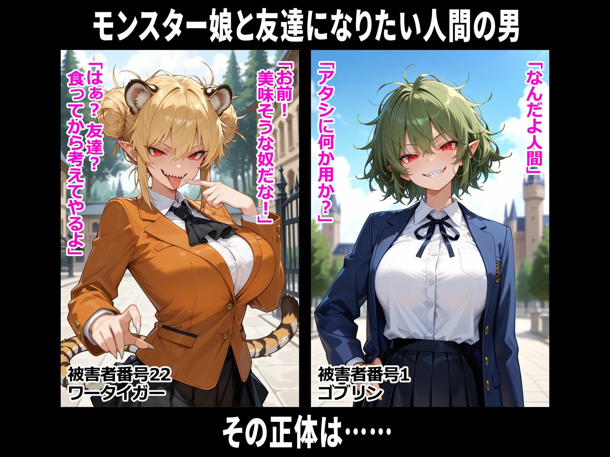 巨乳モンスター娘レ〇プ事件被害者録 即出し2コマ サンプル1ページ目