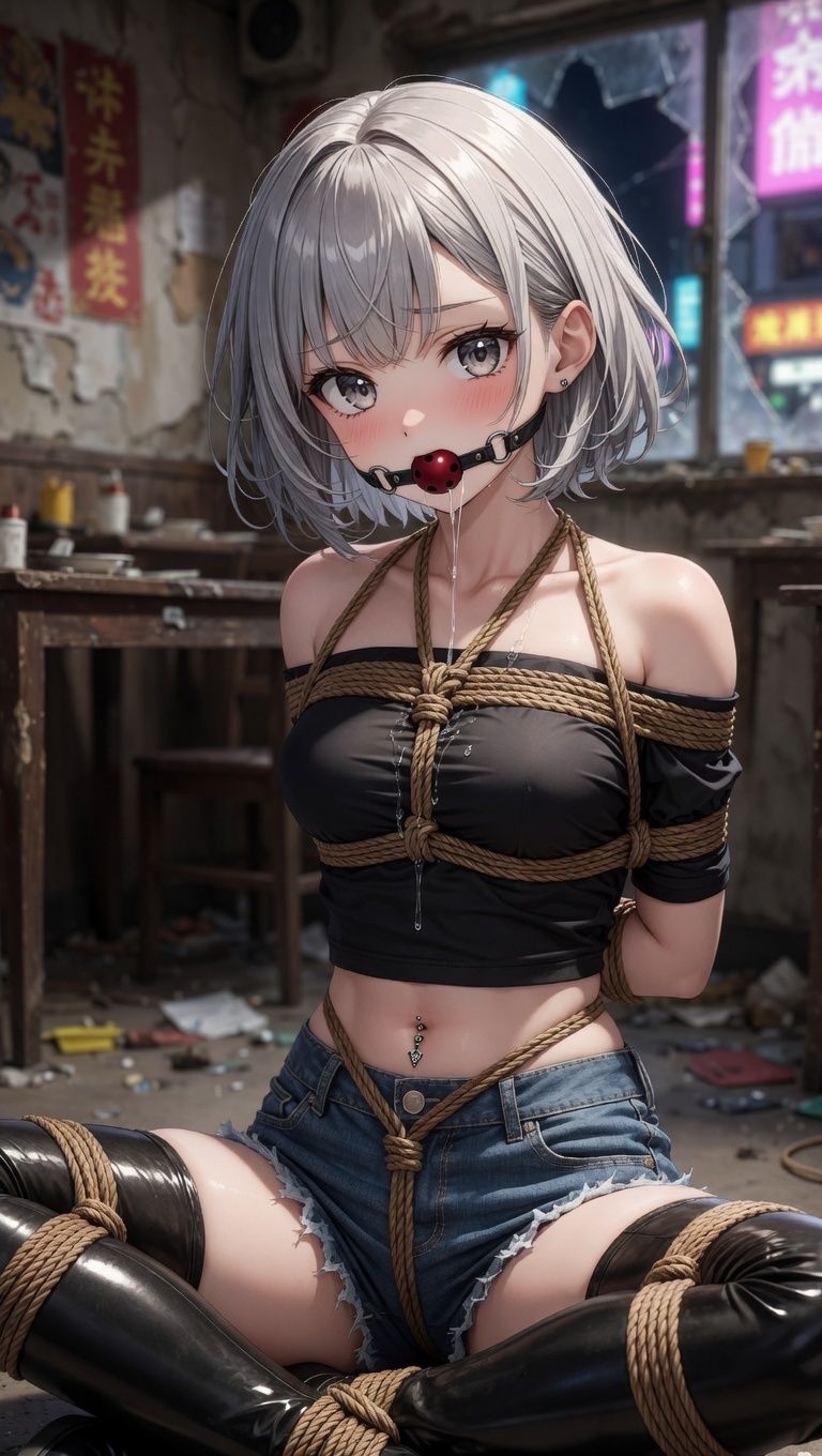 銀色の囚われ姫 〜銀髪少女の緊縛記録〜 サンプル2ページ目