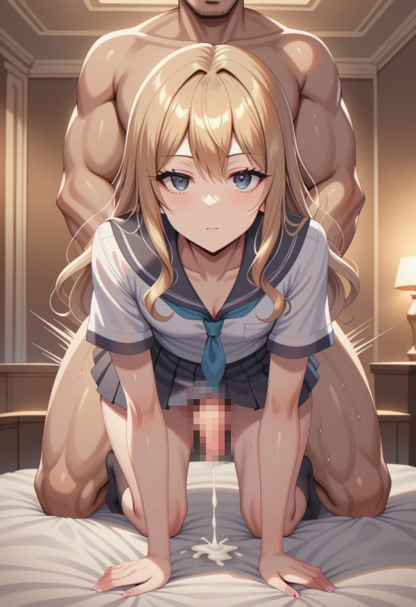 ふたなりJKがパパ活でおじと無表情エッチ サンプル3ページ目