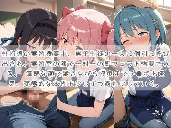 生徒たちの搾精パトロール係 〜先生を見つけたら即抜きサービス〜 魔〇少女まどか☆マギカ サンプル1ページ目