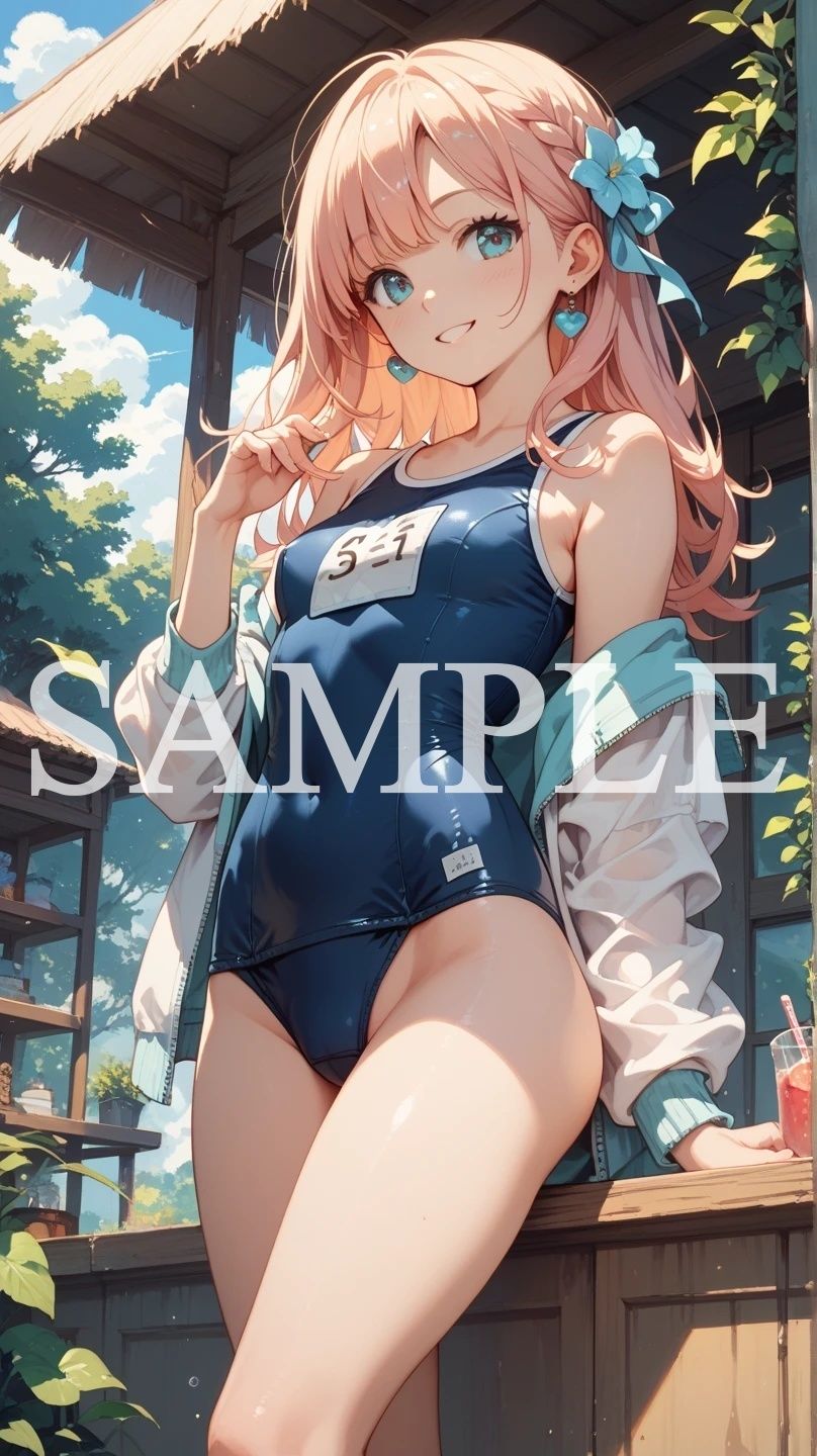 【豪華500枚セット】Blue Swimsuit サンプル1ページ目