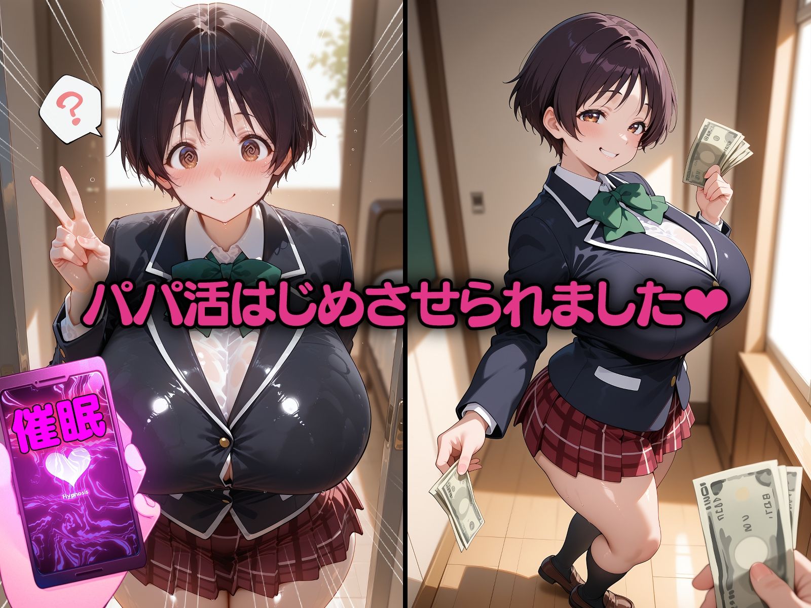 中二病な3人と催●で強●パパ活 無職ニートおじさん大暴れ！ サンプル1ページ目