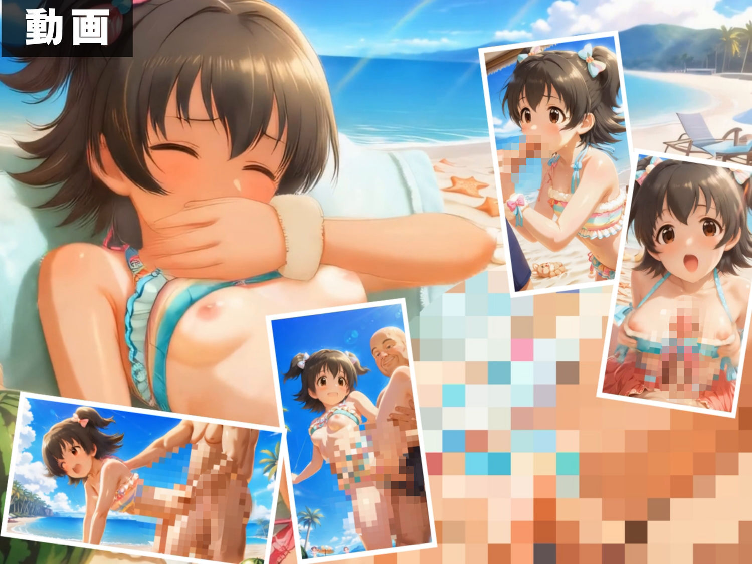【エロアニメ＆イラスト集セット作品】ア●ドルマスター 〜砂浜で犯●れるアイドルたち〜 サンプル10ページ目