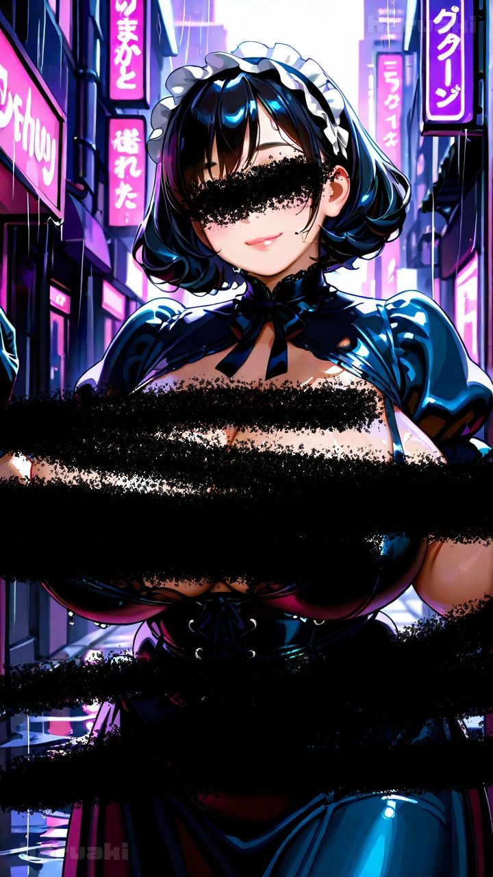 【AIアニメ巨乳美女写真集】Vol.16路地で出会ったふわふわ系ゴスロリ山口さんのおっぱいバトル サンプル1ページ目