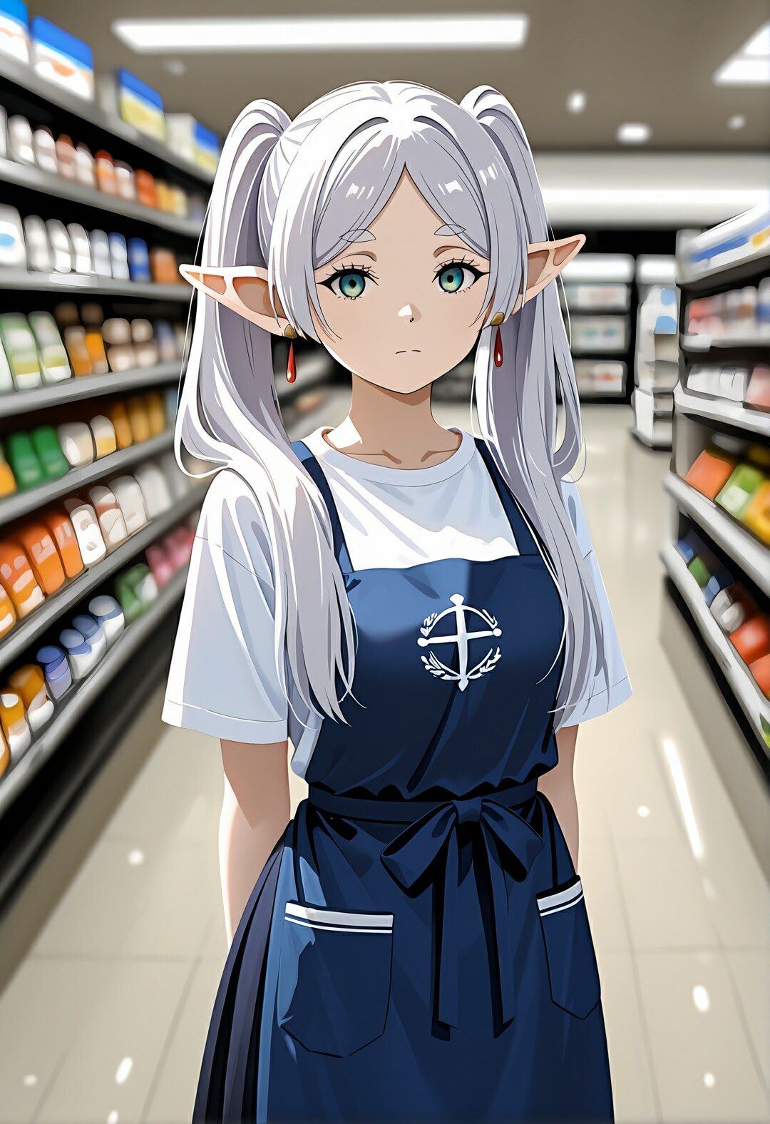 コンビニのフ〇ーレン 〜催●店長に犯●れ続ける白髪エルフ〜 サンプル1ページ目