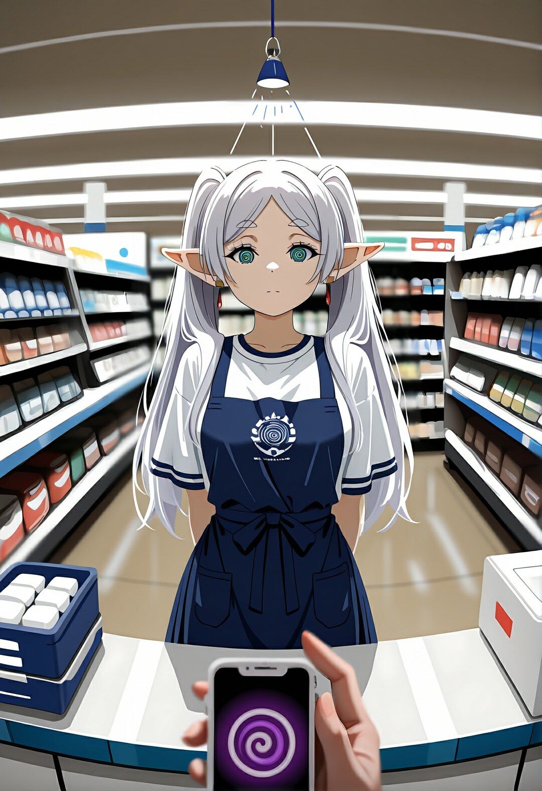 コンビニのフ〇ーレン 〜催●店長に犯●れ続ける白髪エルフ〜 サンプル4ページ目