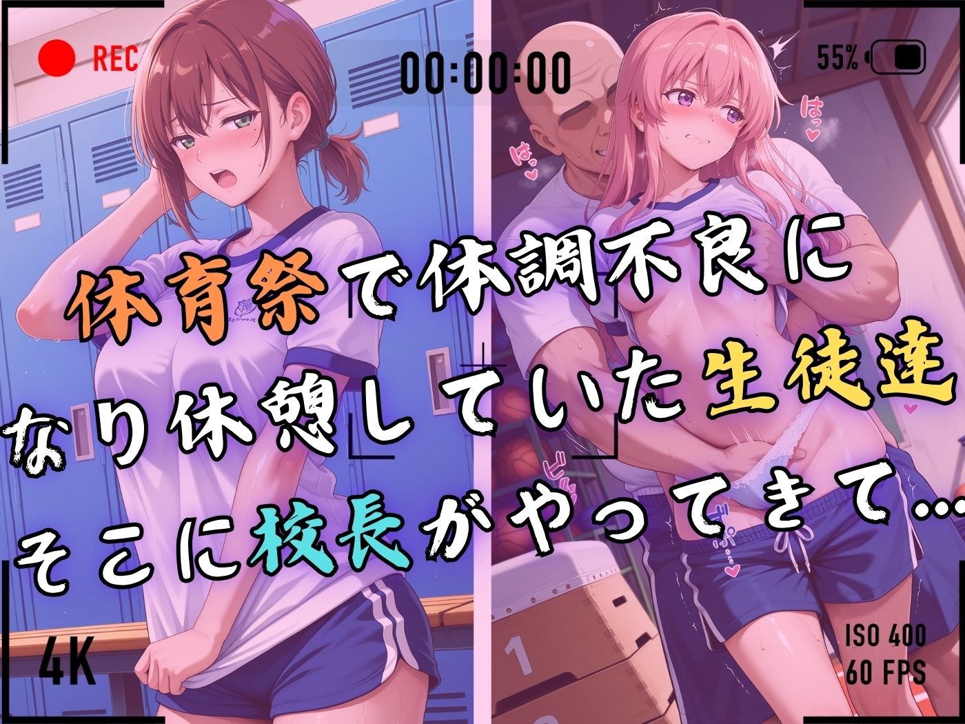 【4Kイラスト】1万3000人の生徒を抱いた校長による女子生徒への性指導（体育祭編） サンプル4ページ目