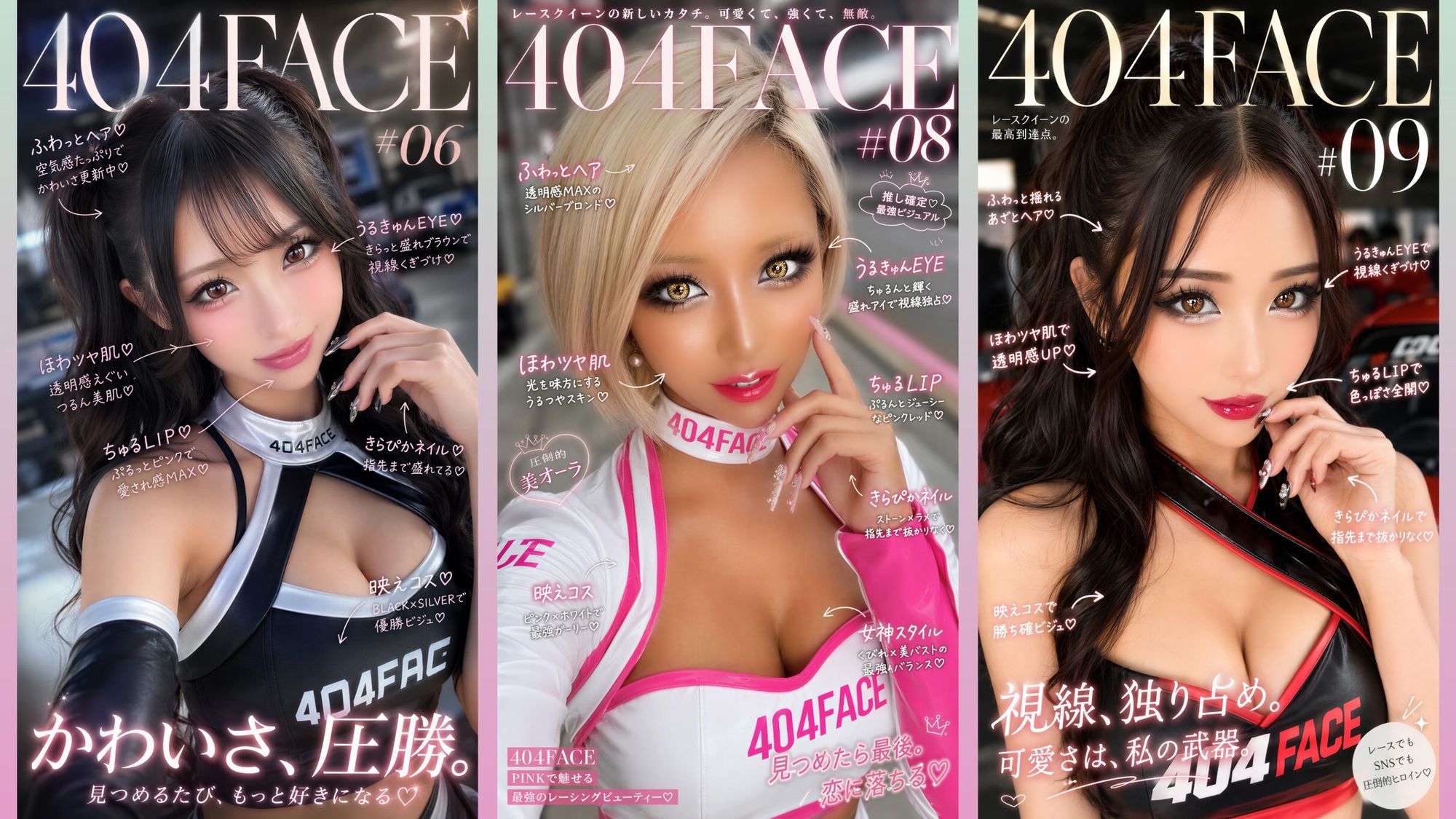 【404FACE】GARQUEEN ド派手メイクの最強レースクイーンギャルに大量顔射！☆48人☆【4K超高画質動画】Facial Compilation サンプル2ページ目