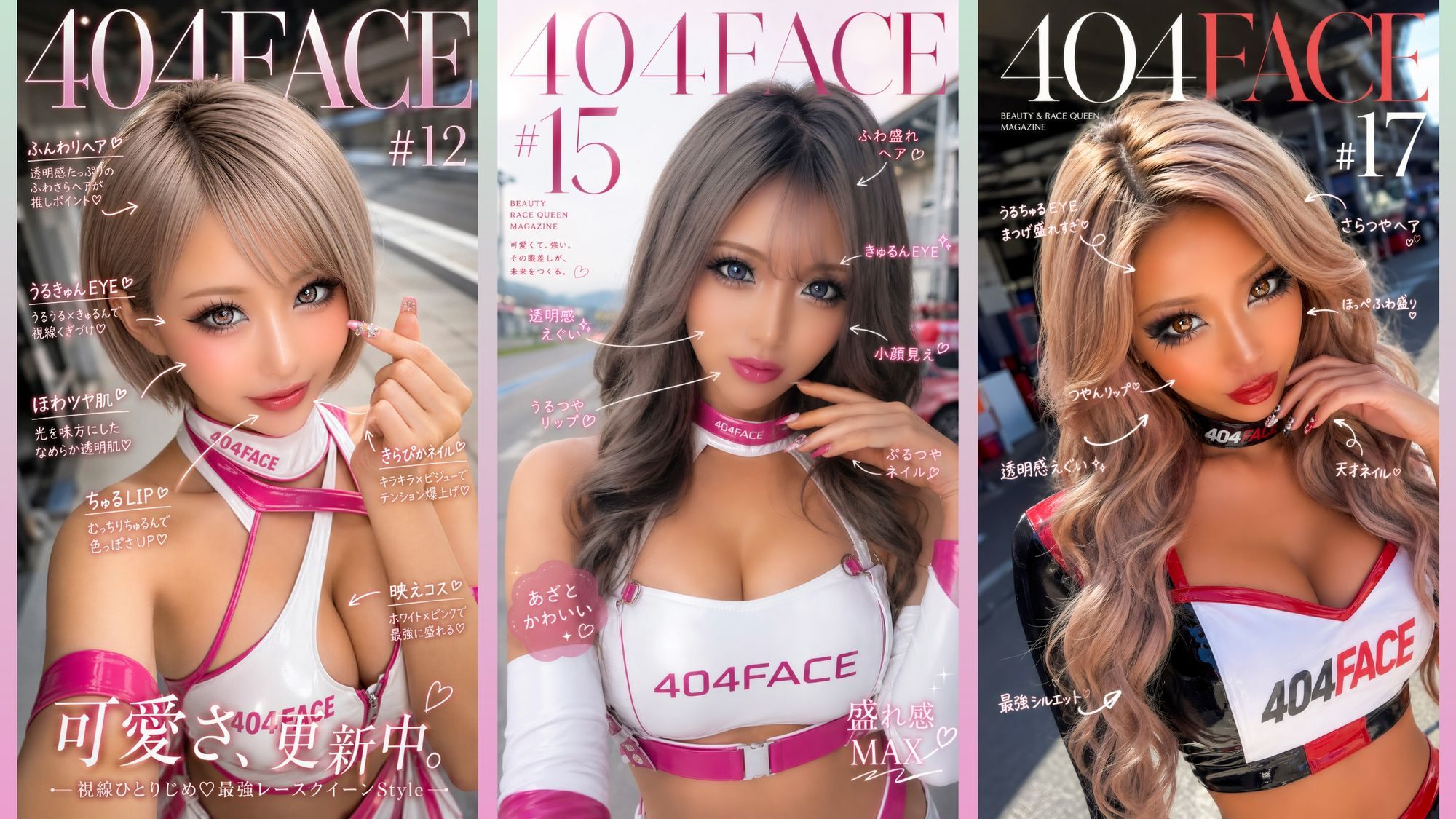 【404FACE】GARQUEEN ド派手メイクの最強レースクイーンギャルに大量顔射！☆48人☆【4K超高画質動画】Facial Compilation サンプル3ページ目