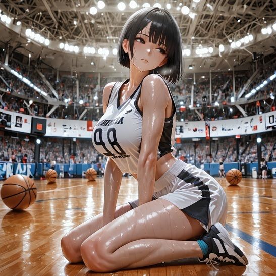 スポーツ女子セクシーイラスト集『ショートボブバスケ女子武内のあ』 サンプル9ページ目