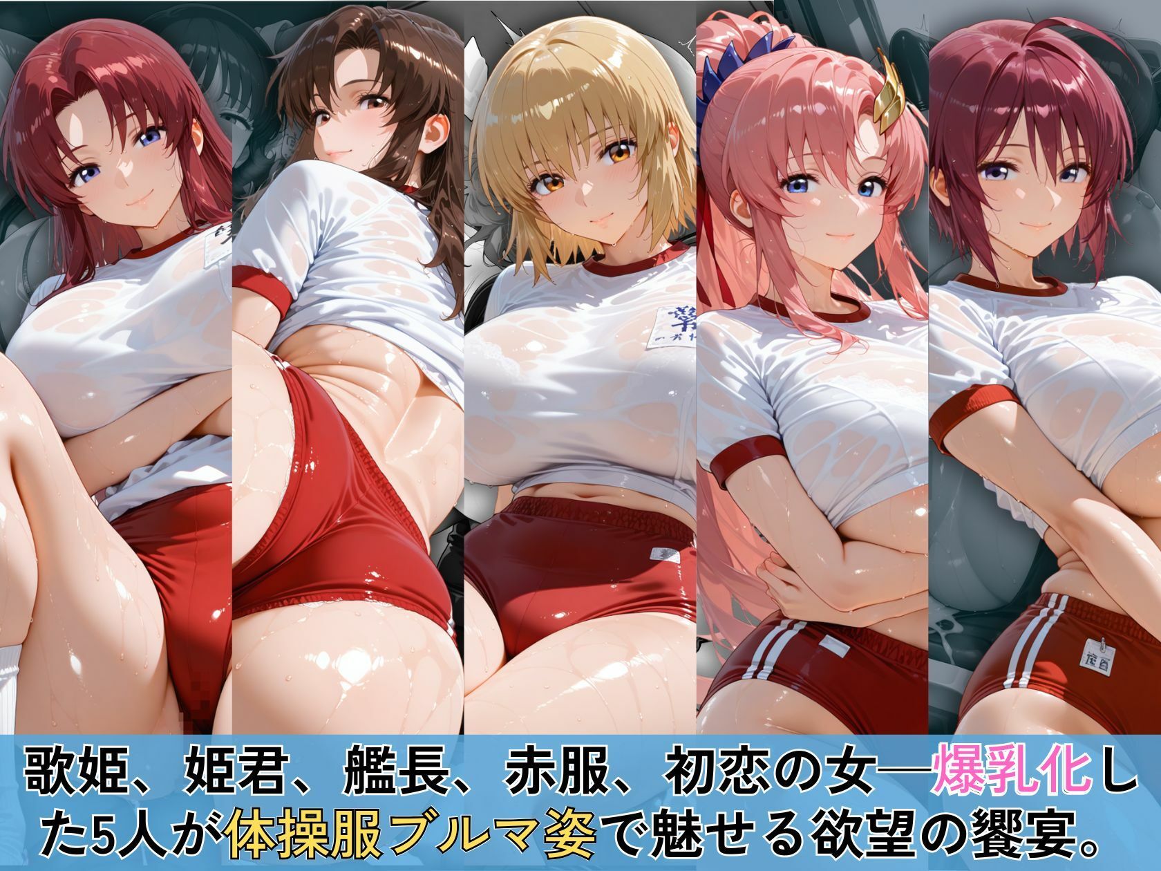 赤いブルマに食い込む欲望のSEED爆乳ヒロイン5人 体操服スペシャル サンプル1ページ目