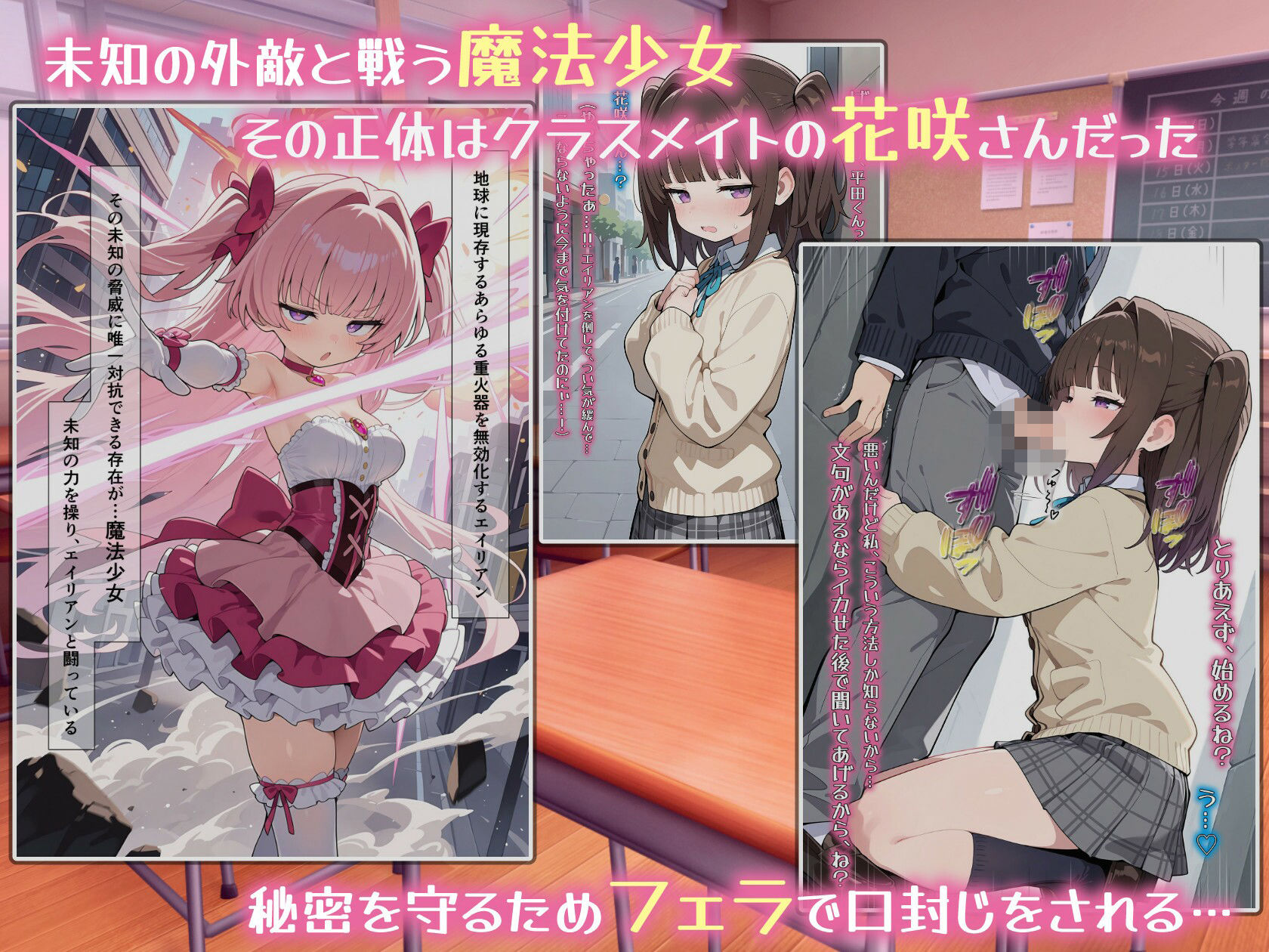 魔法少女の足コキ調教〜ザコマゾ精子を一滴残らず踏み搾る〜 サンプル1ページ目