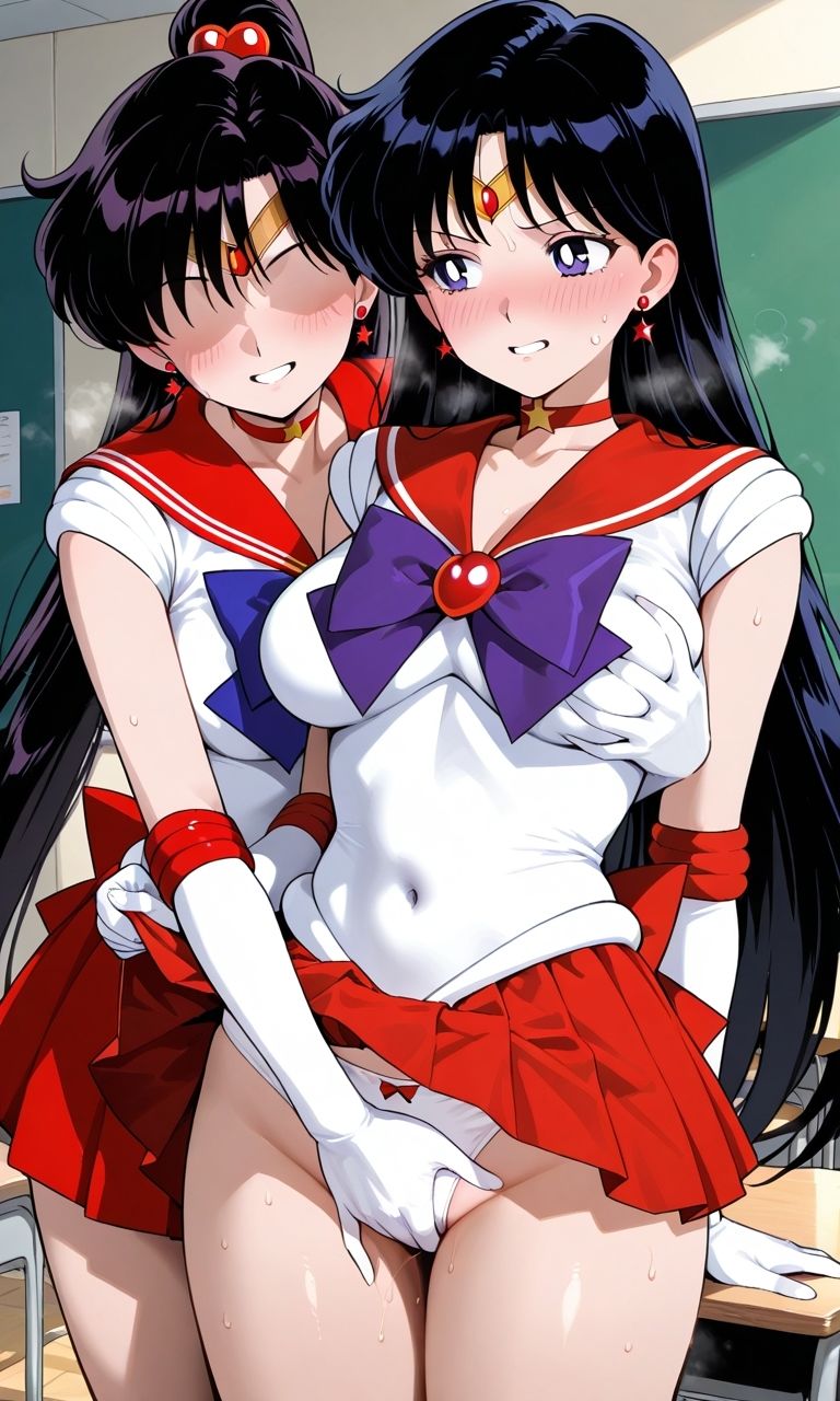 セーラー戦士が悪の美少女戦士にふたなり乱暴される（おまけCG付き） サンプル5ページ目