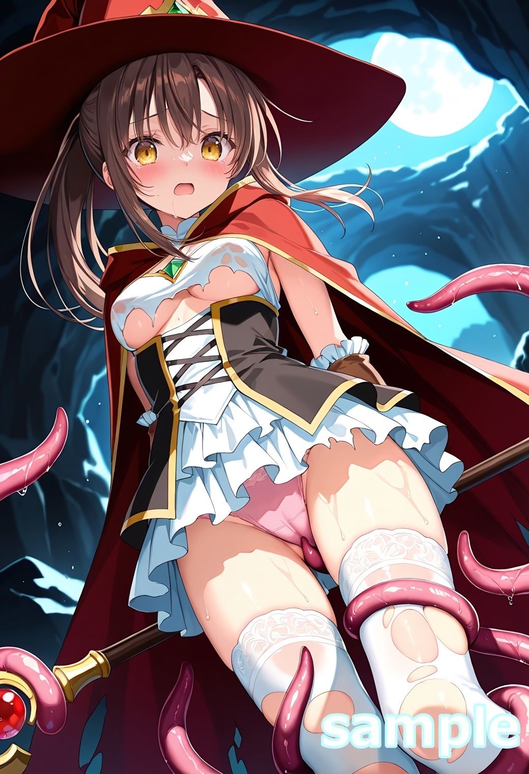 触手でピンチ！ 〜魔法使いの少女に這い寄るぬるぬる〜 サンプル9ページ目