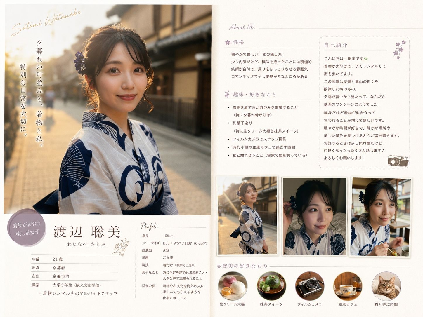 【AI生成】AI写真集 Vol.4 渡辺 聡美 インターン/大学生（20）「インターンと過ごす、禁断の時間」 サンプル1ページ目