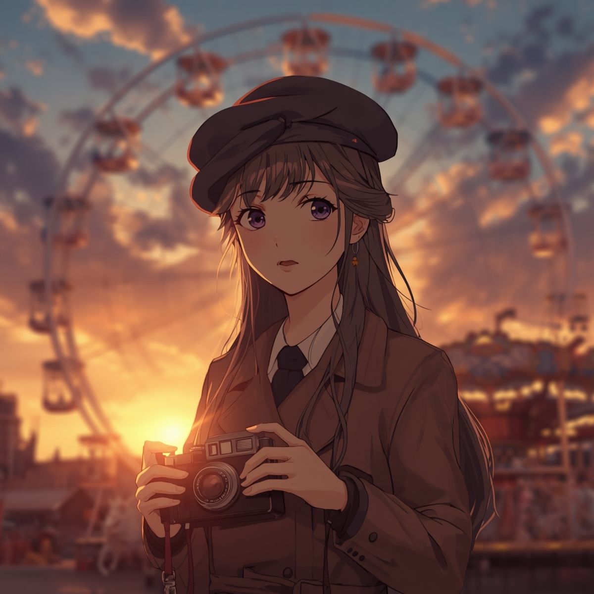 【AIイラスト集】NOSTALGIA III - 追憶のネガフィルムと夕暮れの遊園地 - サンプル8ページ目