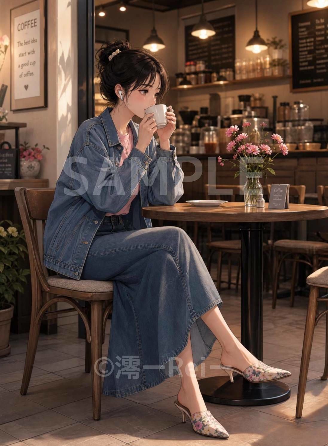 カフェの女性たち サンプル3ページ目