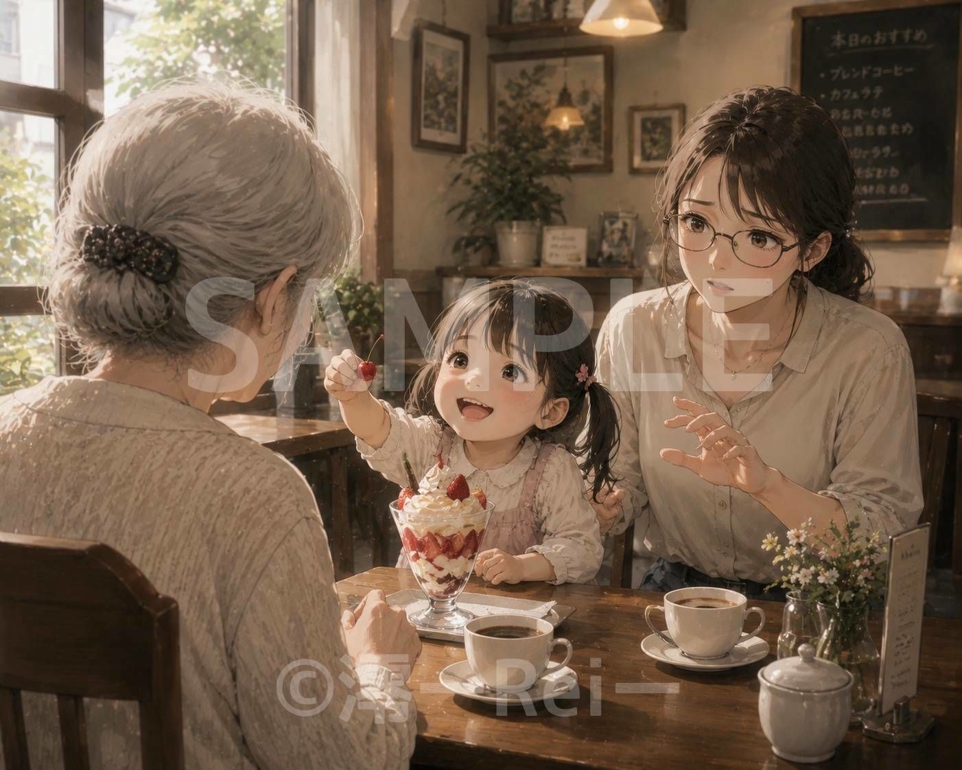 カフェの女性たち サンプル4ページ目