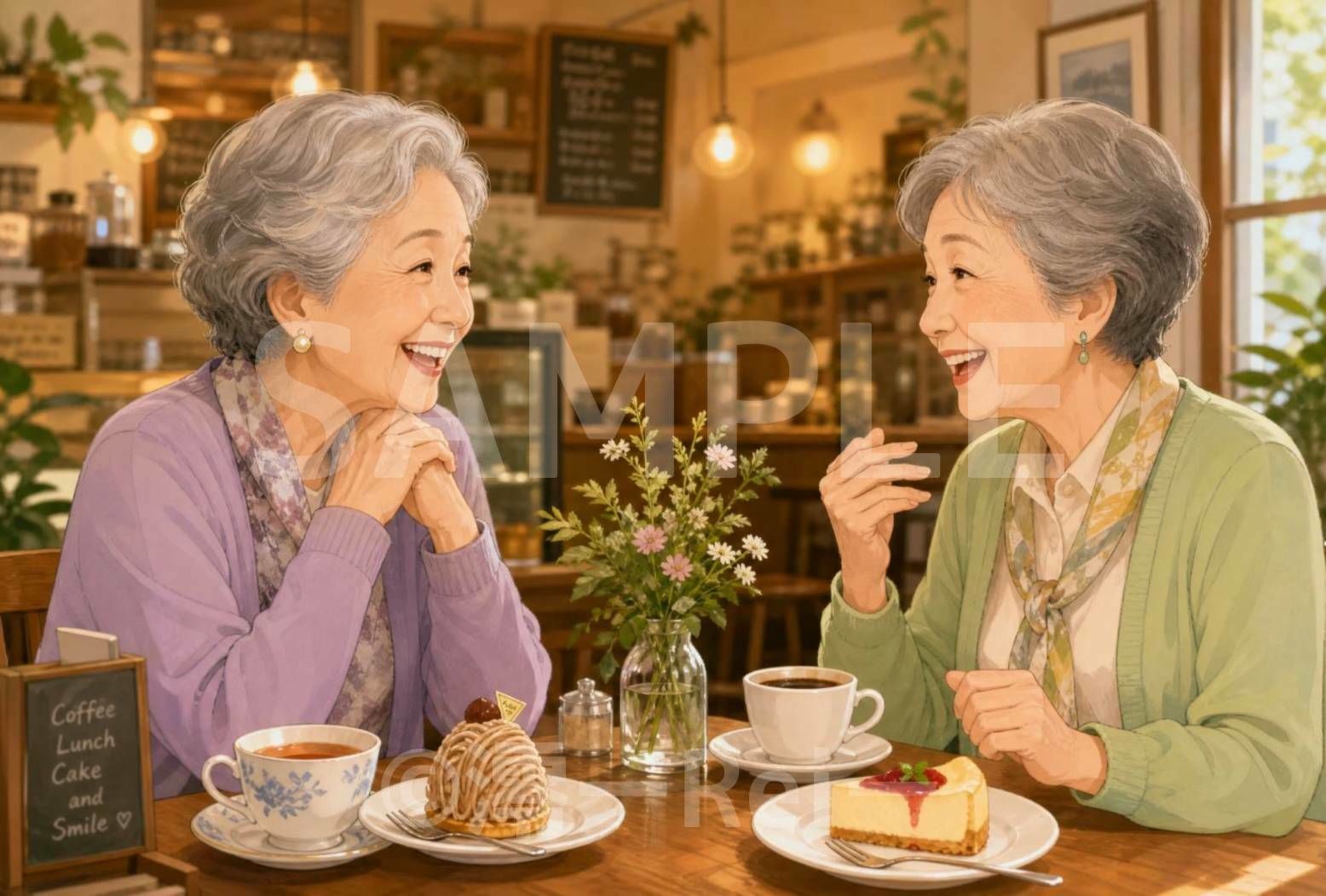 カフェの女性たち サンプル6ページ目
