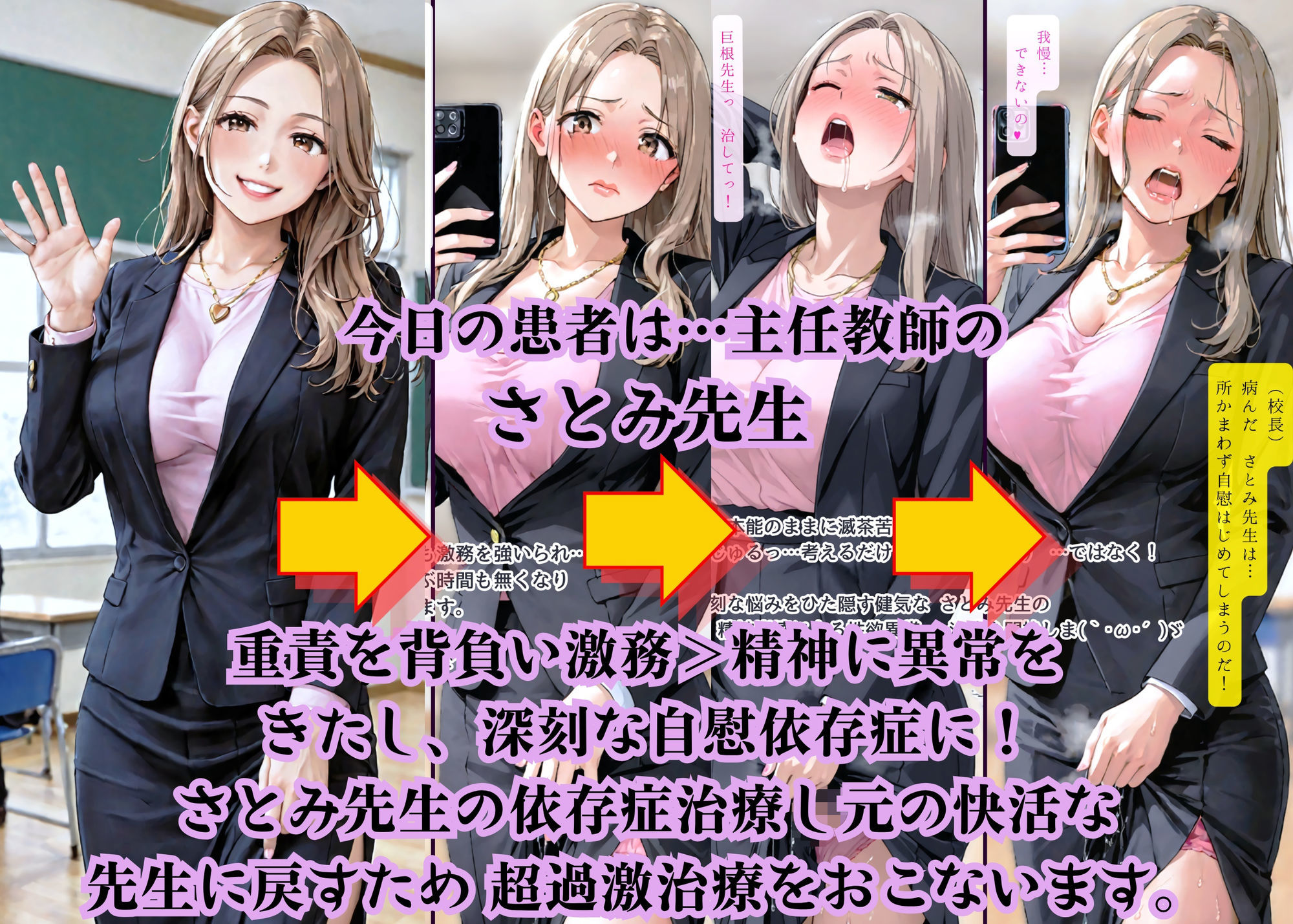 イラスト版 名門女子校の悩める女子校生マル秘治療大作戦（教師編）  さとみ先生の場合 サンプル2ページ目