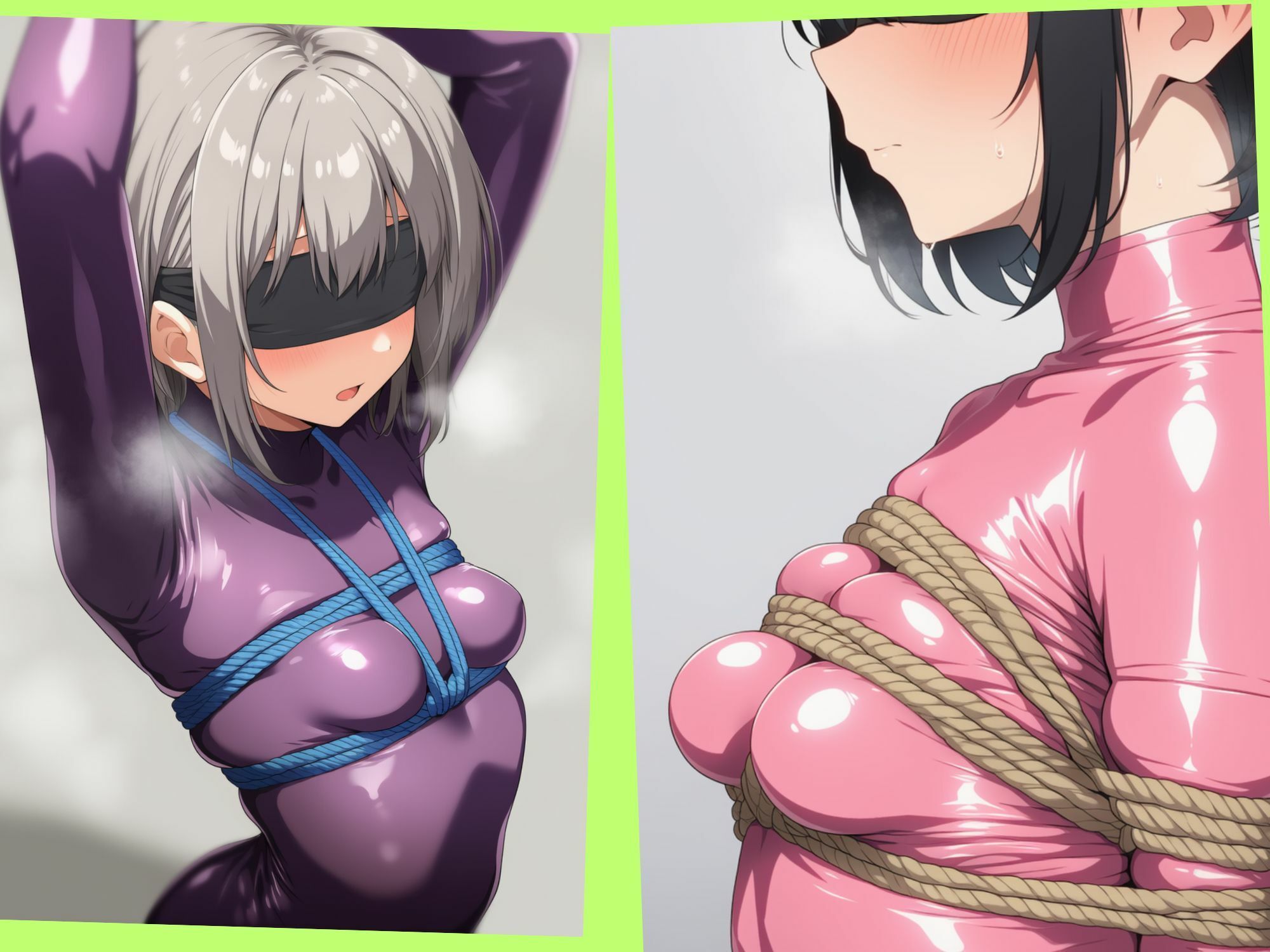 ボディスーツでおっぱいを縛られている女の子 サンプル3ページ目