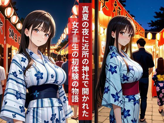 女子校生 夏祭り彼氏と浴衣デート、そのまま境内の影で初体験をささげる夏物語2026 サンプル1ページ目