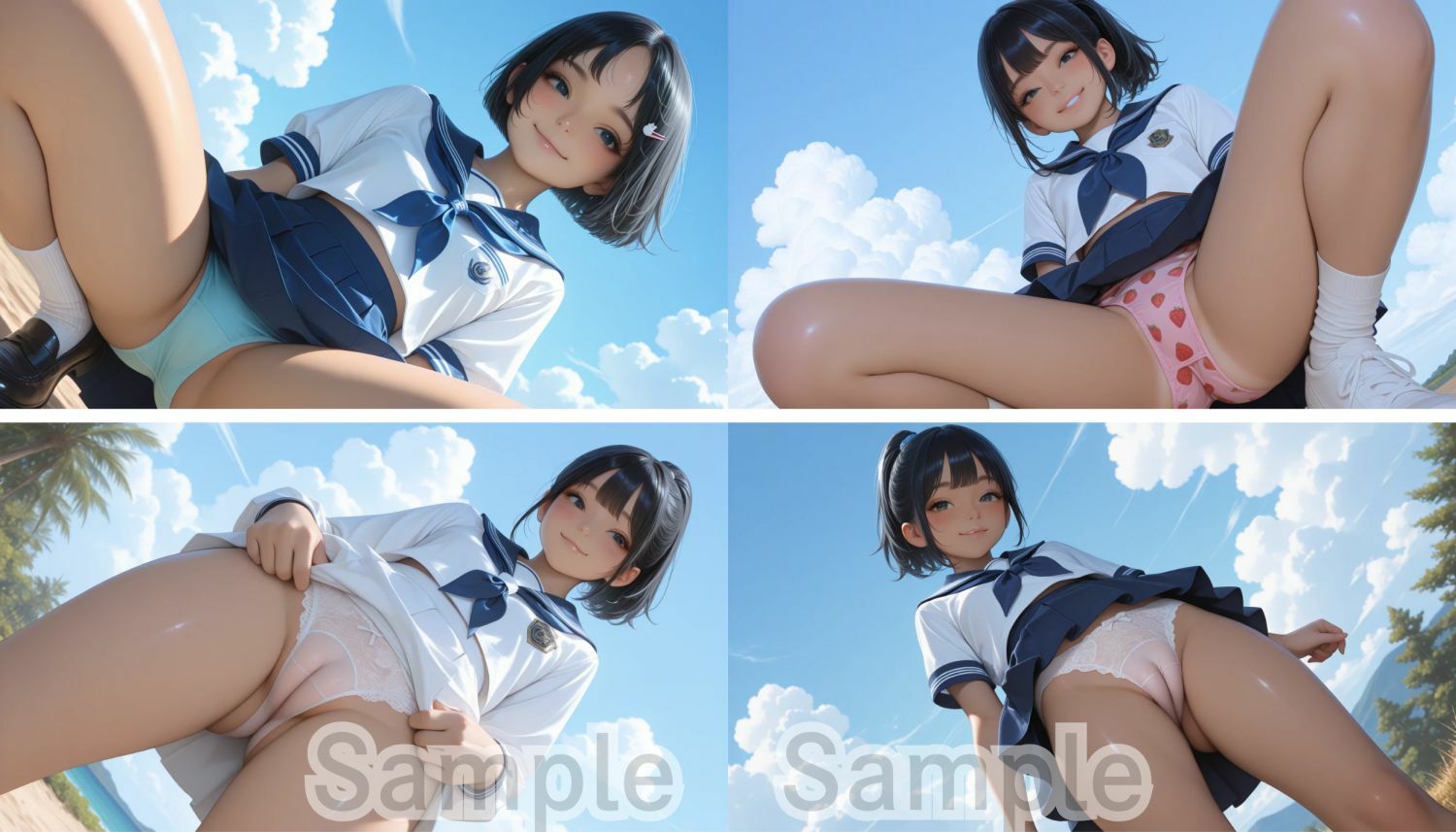 夏の放課後、セーラー服JKがおしっこ見せつけ サンプル1ページ目