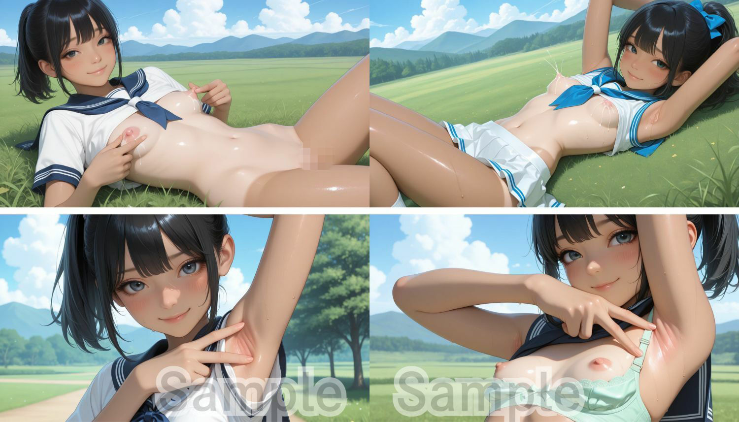 夏の放課後、セーラー服JKがおしっこ見せつけ サンプル5ページ目