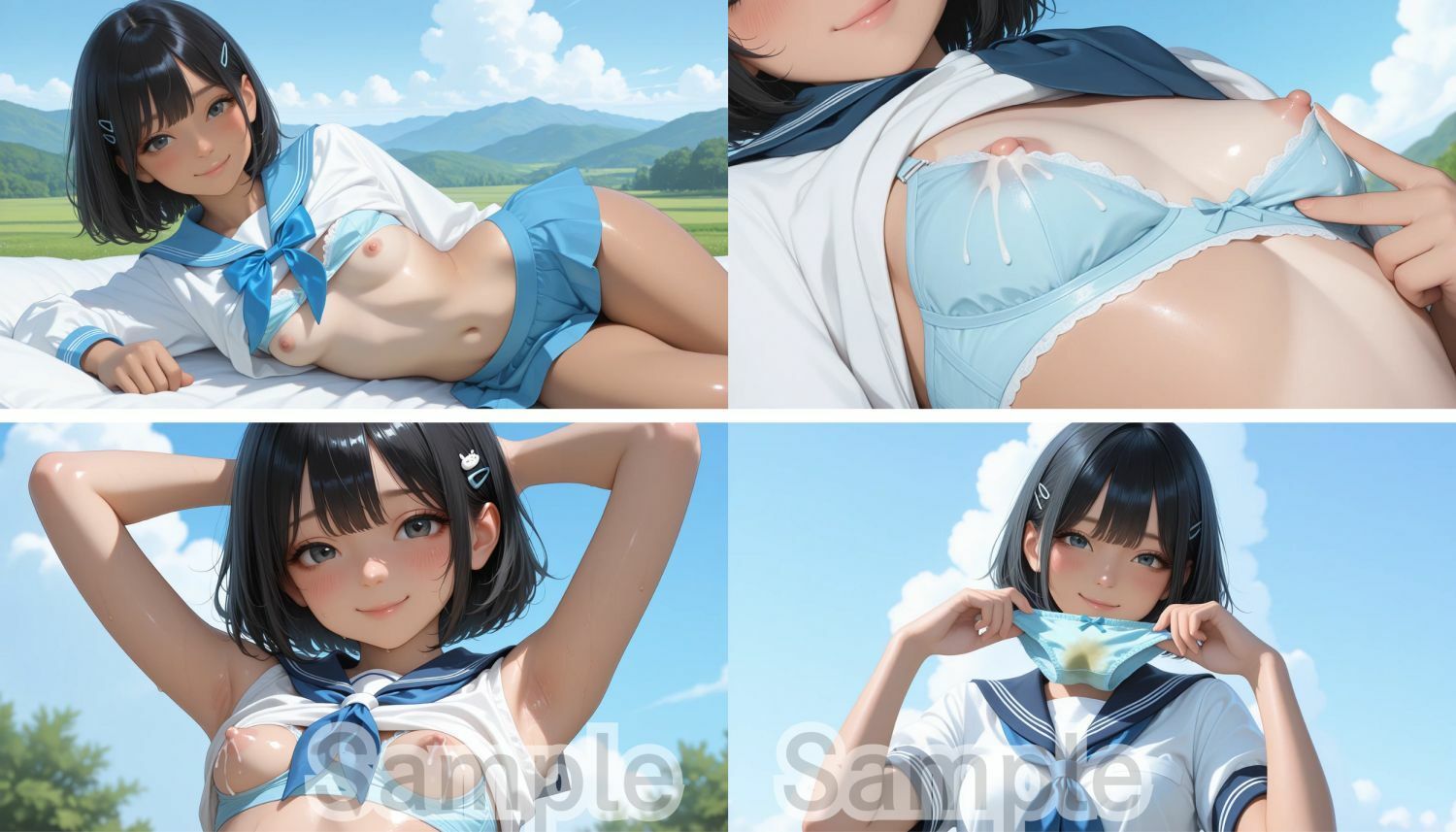 夏の放課後、セーラー服JKがおしっこ見せつけ サンプル8ページ目
