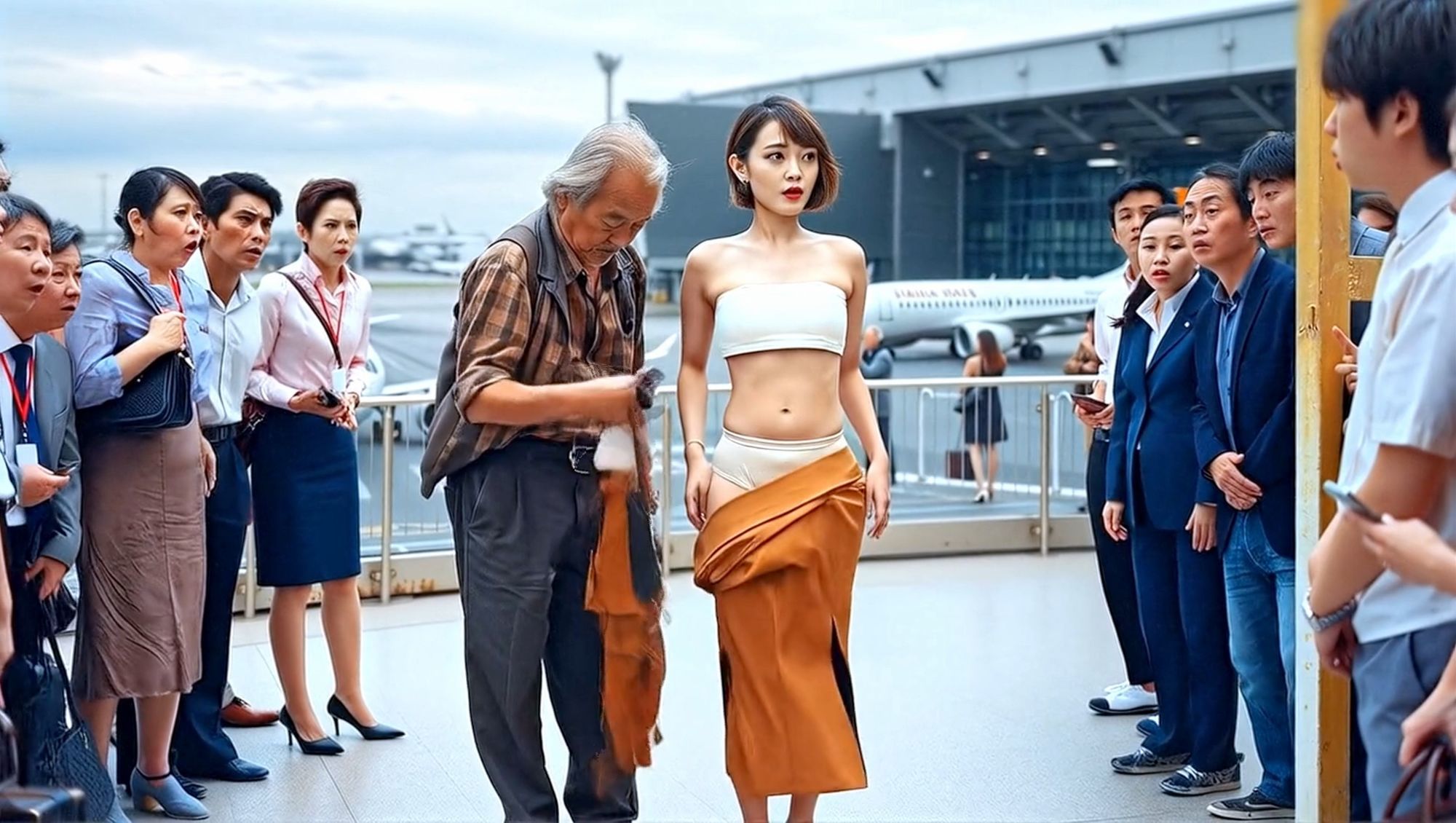 妄想27 CAが展望デッキで足上げ、脱がされ露出 AI生成動画 サンプル3ページ目