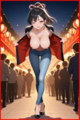 ★SEX有★【裸ジーンズ女子14】裸ジーンズ女子と夏祭り サンプル1ページ目