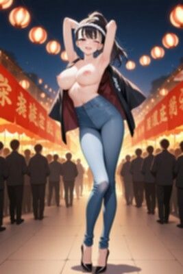 ★SEX有★【裸ジーンズ女子14】裸ジーンズ女子と夏祭り サンプル2ページ目