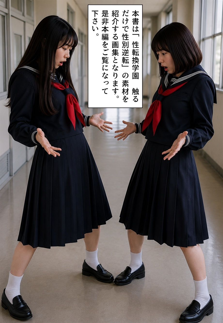 【画集】「性転換学園  触るだけで性別逆転！？」制作秘話 サンプル1ページ目