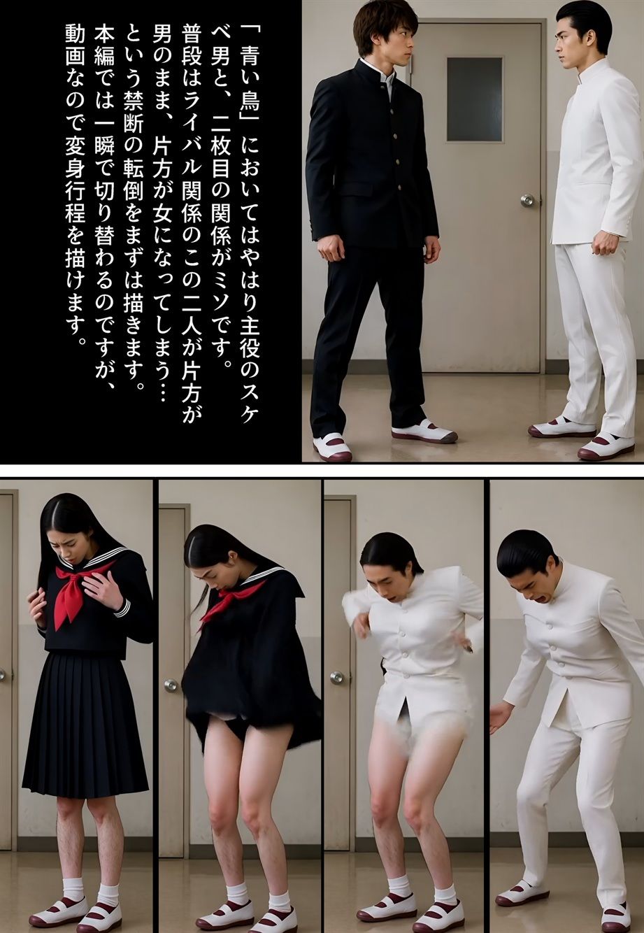 【画集】「性転換学園  触るだけで性別逆転！？」制作秘話 サンプル2ページ目
