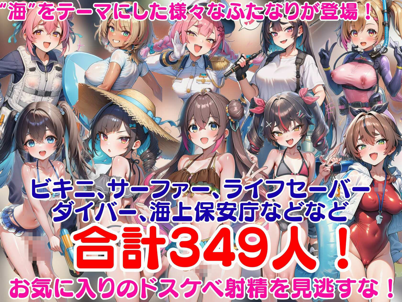 即堕ちふたなりビーチ〜海に集まるドスケベふたなりをオスのマジカルチンポで無様アヘ顔大量射精させる即堕ちCG集〜 サンプル3ページ目
