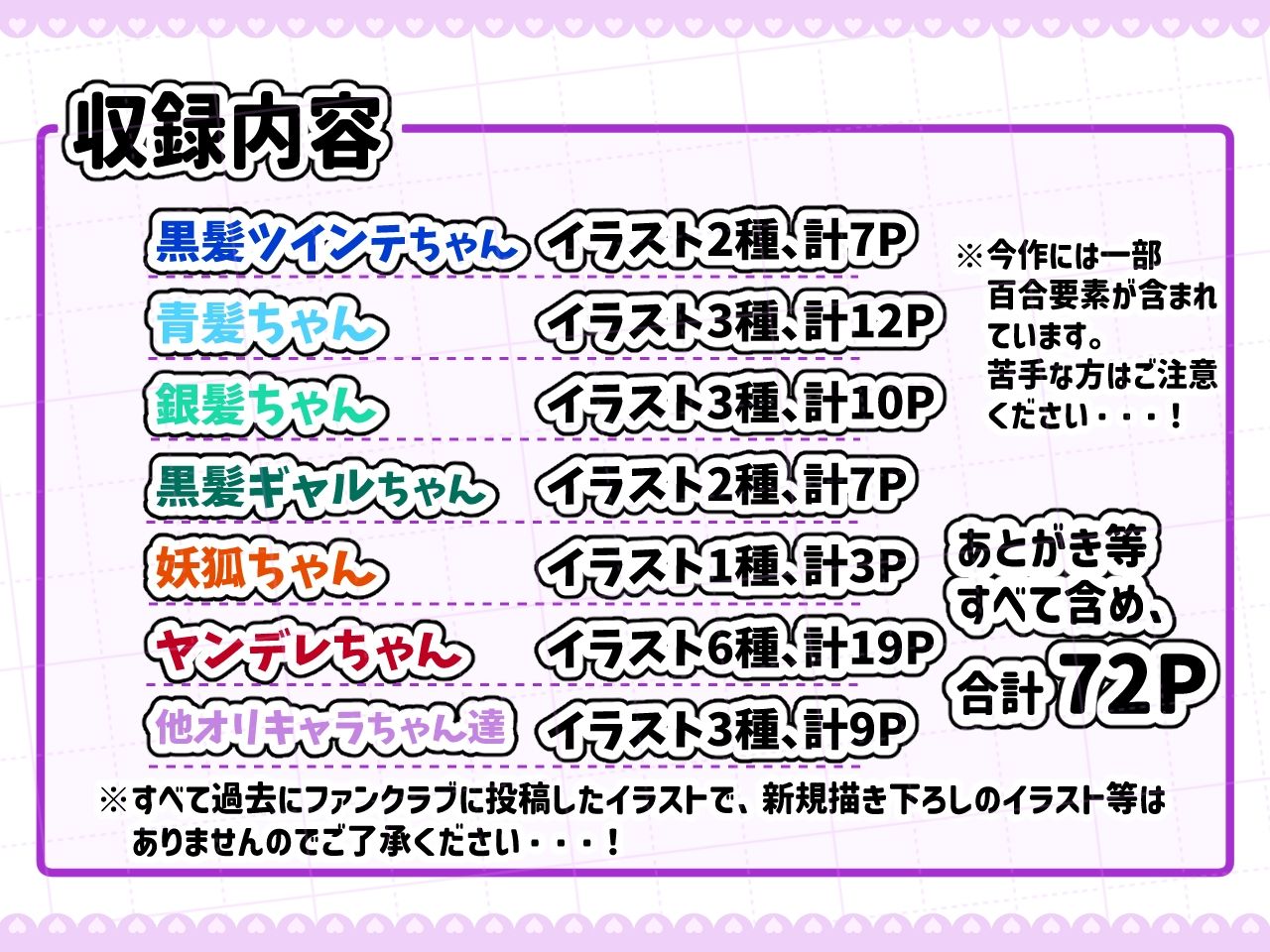 ファンクラブイラストのまとめ本vol.3 サンプル2ページ目