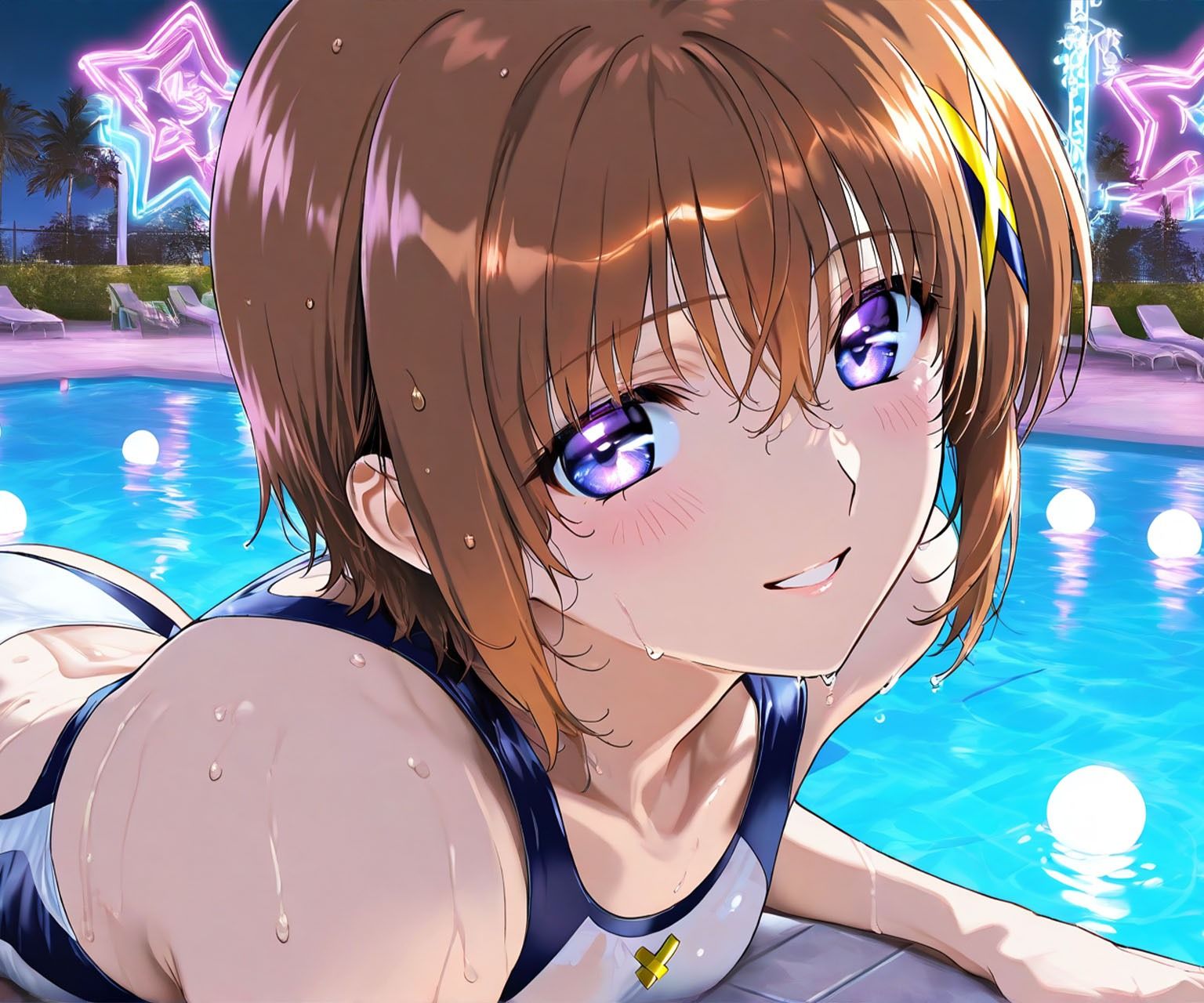 Night Pool  DE  ふぇーばー。 サンプル4ページ目