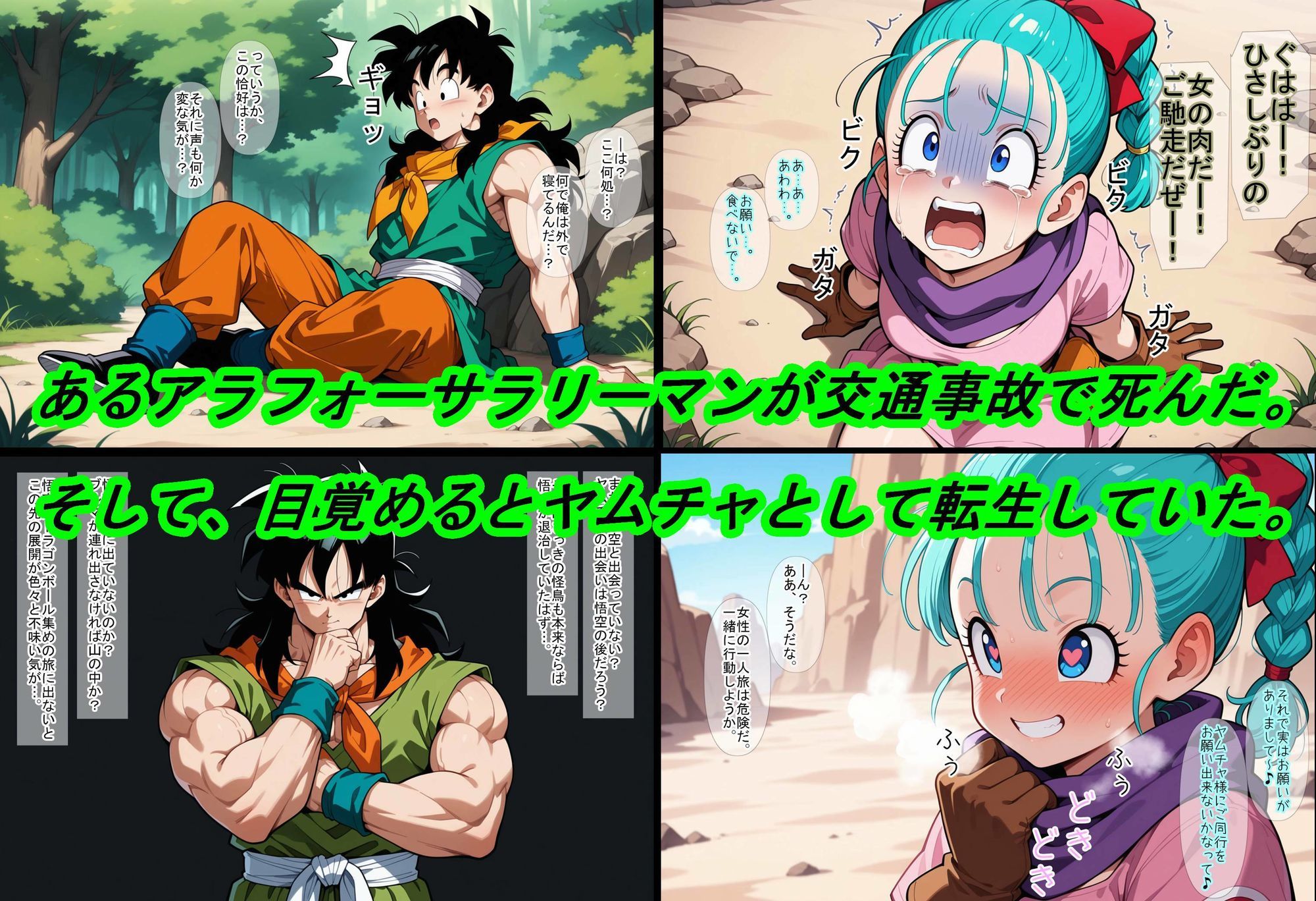 【ドラゴ〇ボール】ヤムチャ転生〜知識チートで最強ハーレム〜 サンプル1ページ目