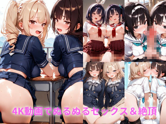 【4K神画質】親友と一緒に種付けセックス実習！制服JK100連発！【40分】 サンプル2ページ目