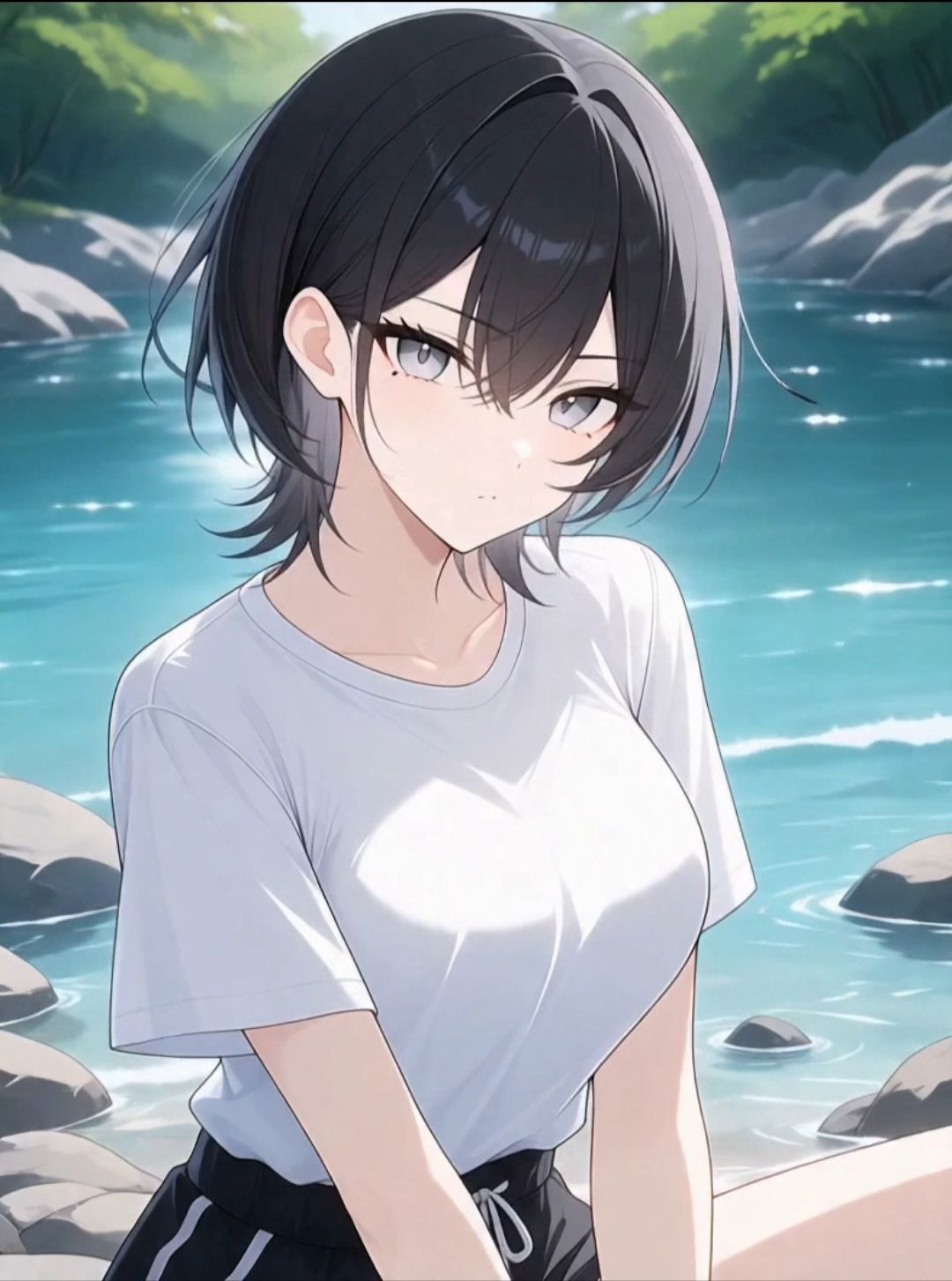 クールな少女美鈴は世話焼き、大自然の中で始まる物語、幼馴染の間で揺れ動く感情と祭の影 サンプル1ページ目