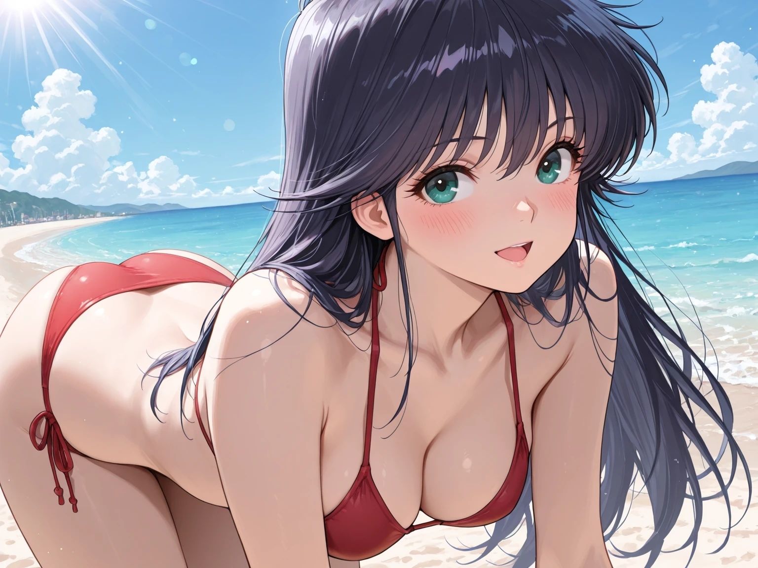AIイラストCG集136 鮎〇まどか ― 潮風に抱かれて ― サンプル1ページ目